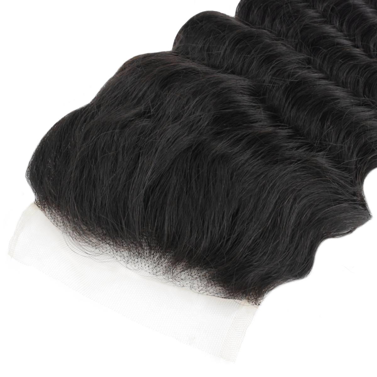 Deep Wave 4x4 Transparent Lace Human Hair Closure