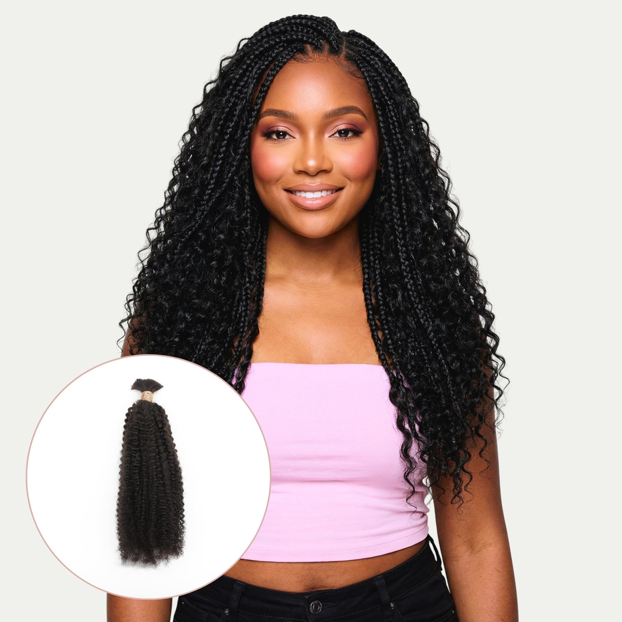 Afro Kinky Bulk 100% Human Braiding Hair