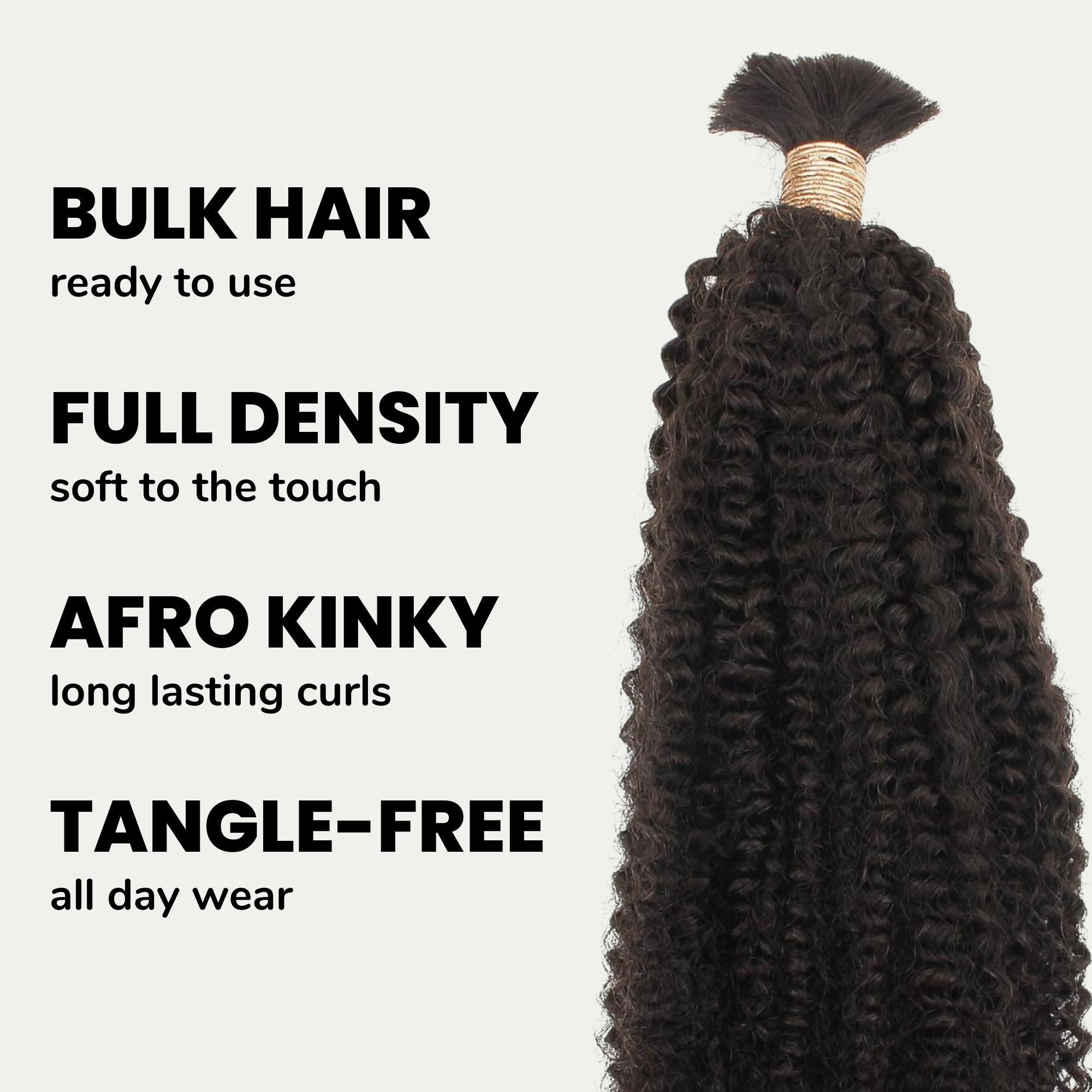 Afro Kinky Bulk 100% Human Braiding Hair