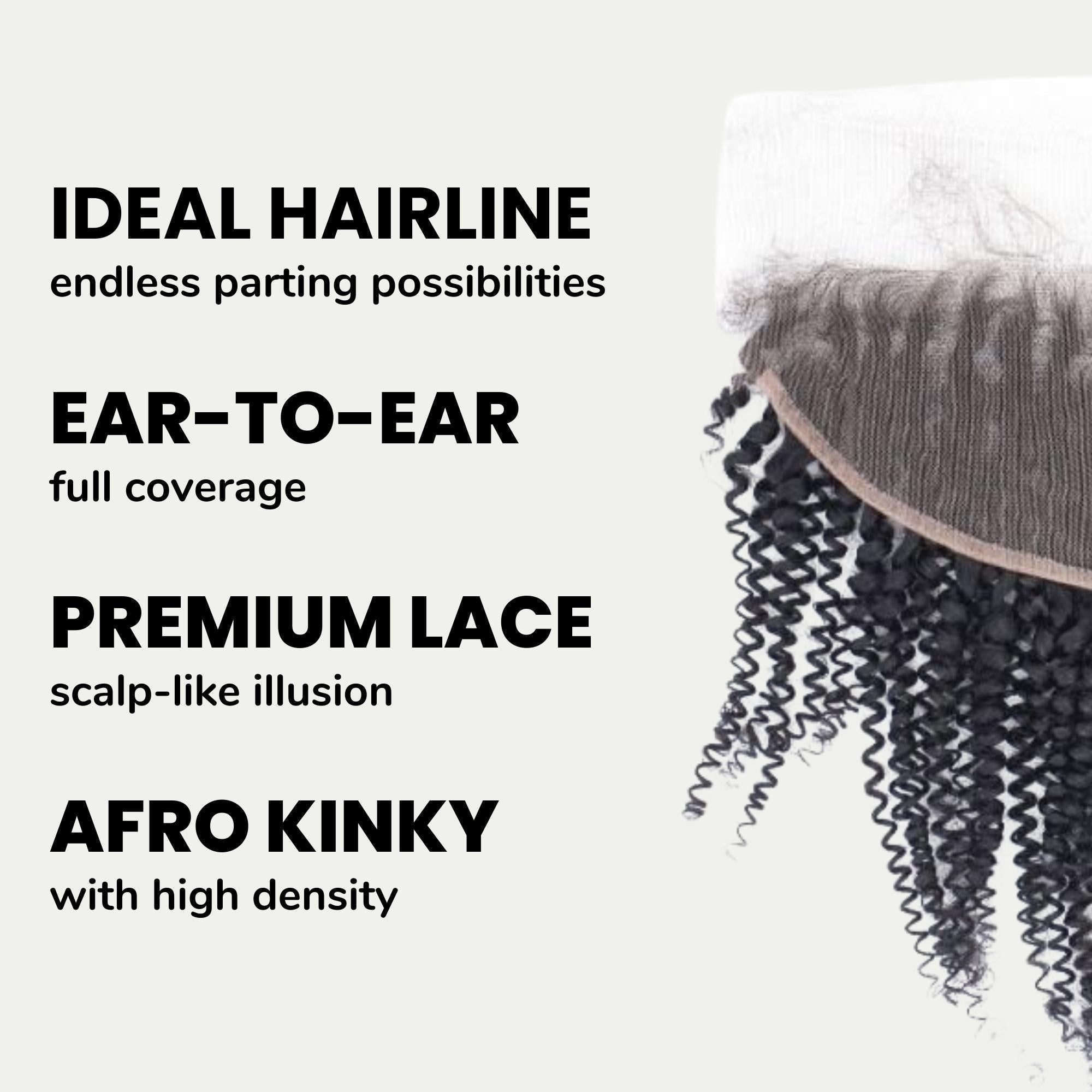 Afro Kinky Curly 13x4 Transparent Lace Human Hair Frontal