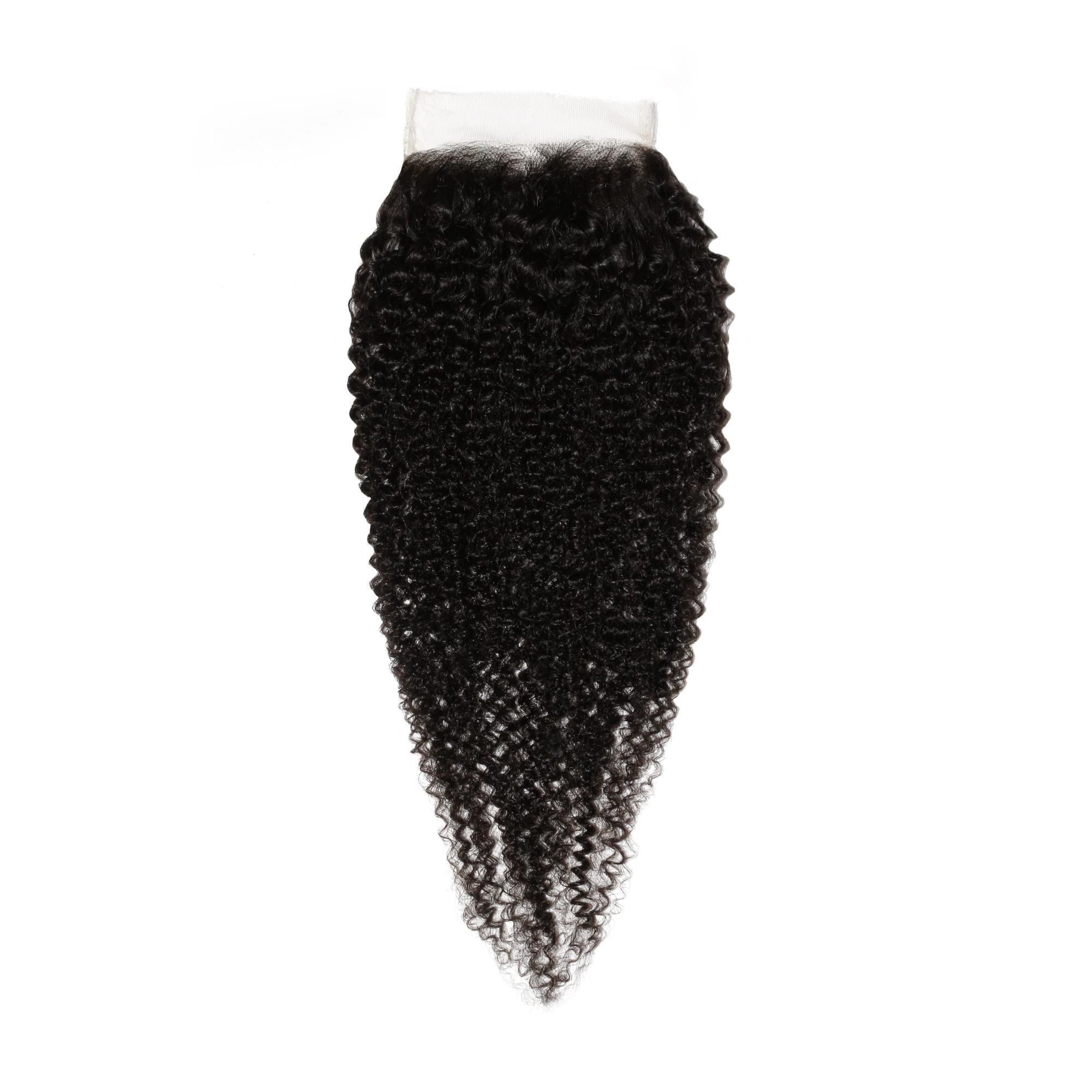 Afro Kinky Curly 4x4 Transparent Lace Human Hair Closure