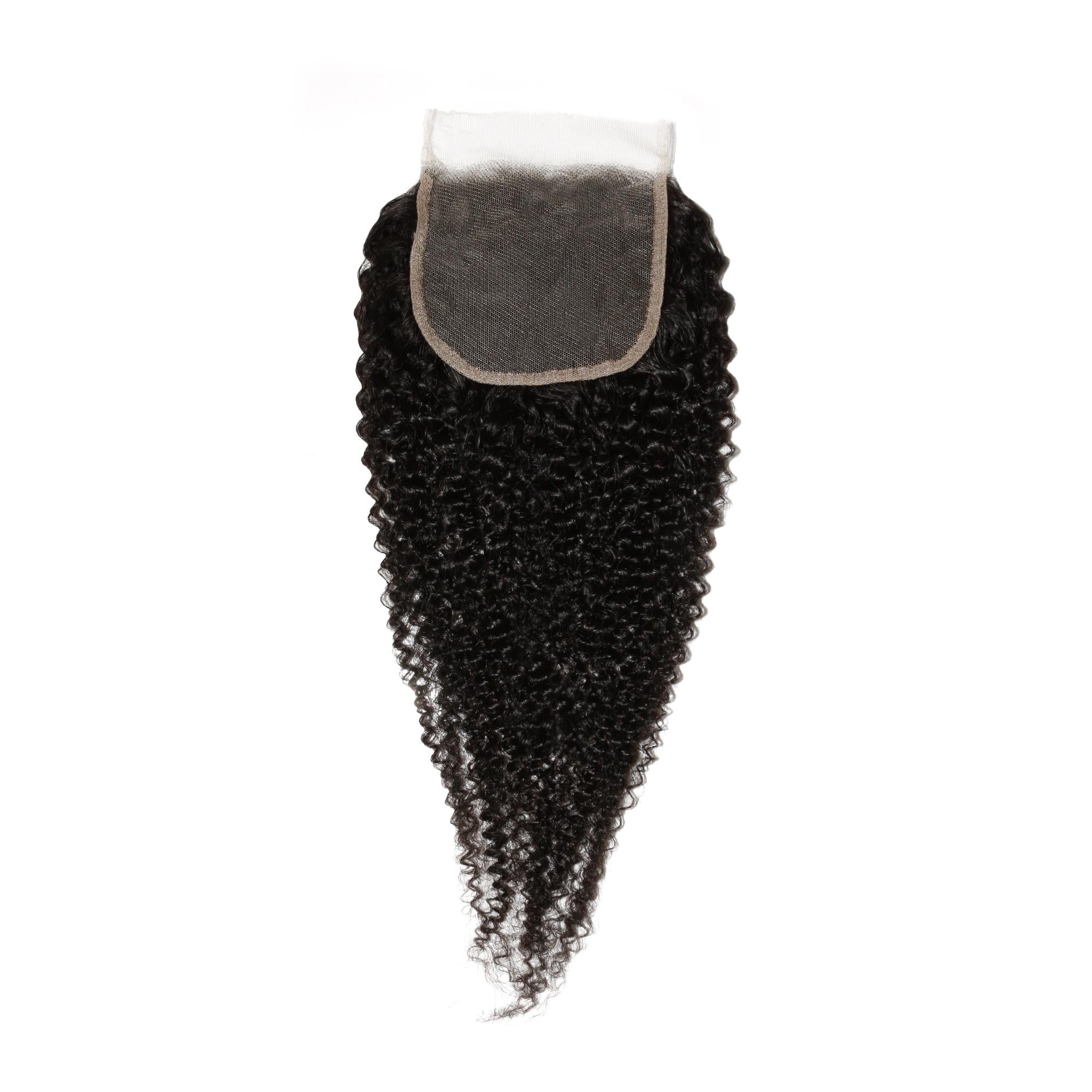 Afro Kinky Curly 4x4 Transparent Lace Human Hair Closure