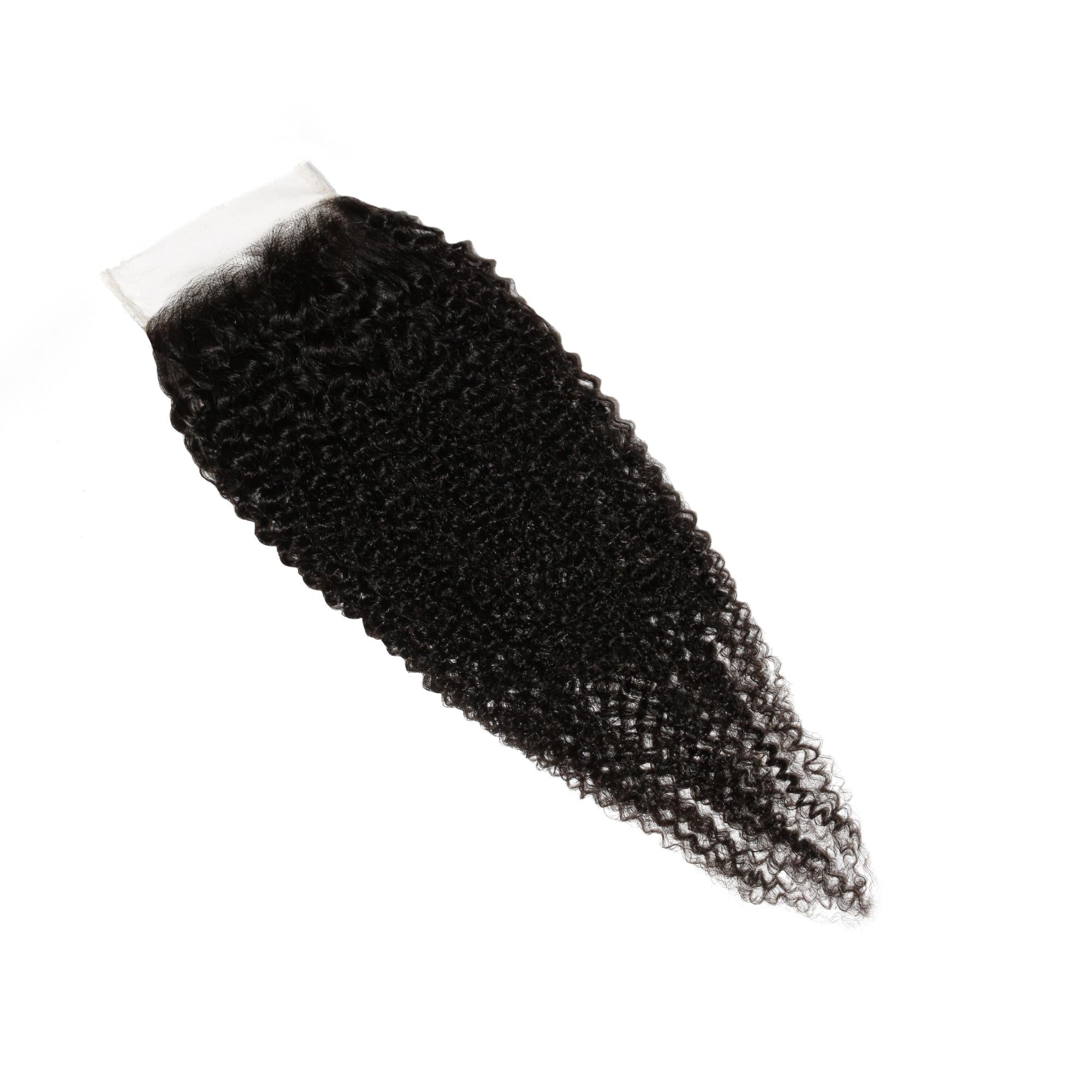 Afro Kinky Curly 4x4 Transparent Lace Human Hair Closure