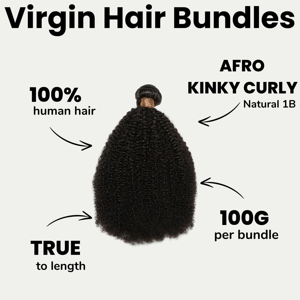 Afro Kinky Curly 100% Human Hair Bundles