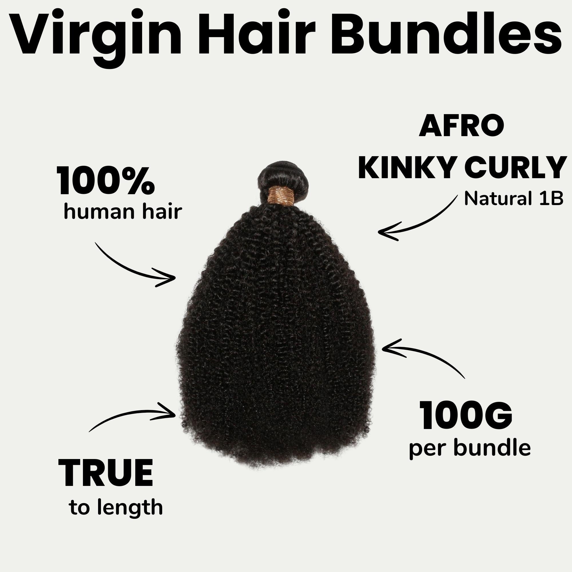 Afro Kinky Curly 100% Human Hair Bundles