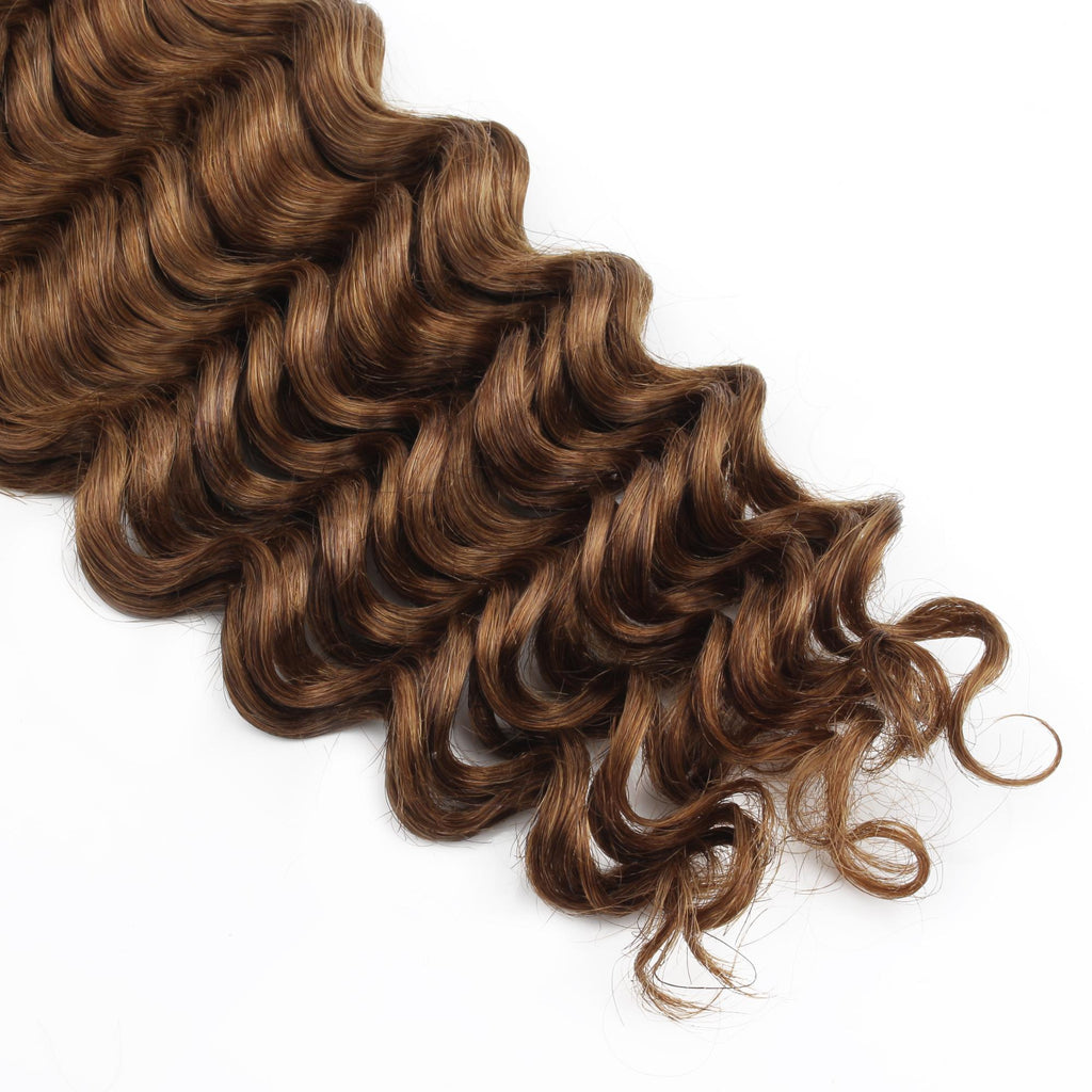 Auburn Deep Wave Bulk 100% Human Braiding Hair