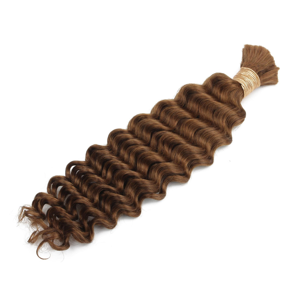 Auburn Deep Wave Bulk 100% Human Braiding Hair