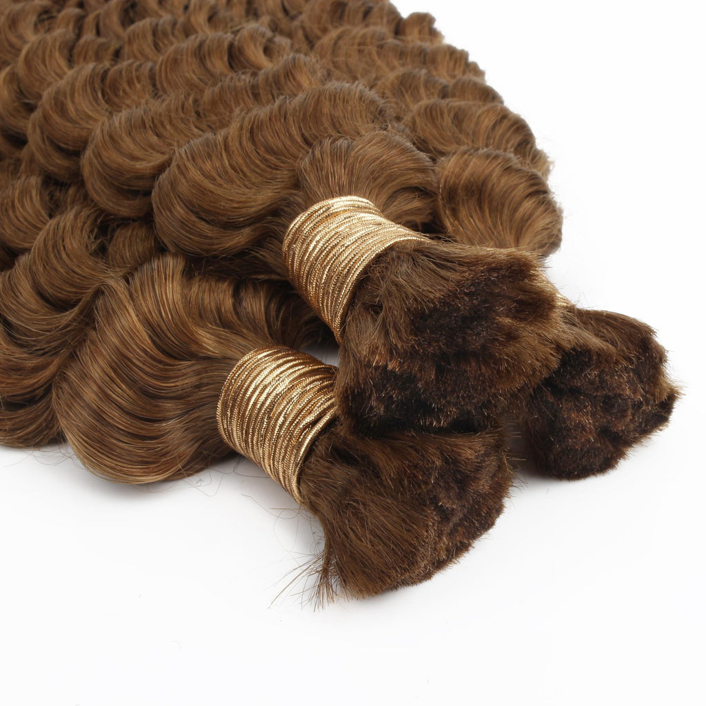 Auburn Deep Wave Bulk 100% Human Braiding Hair