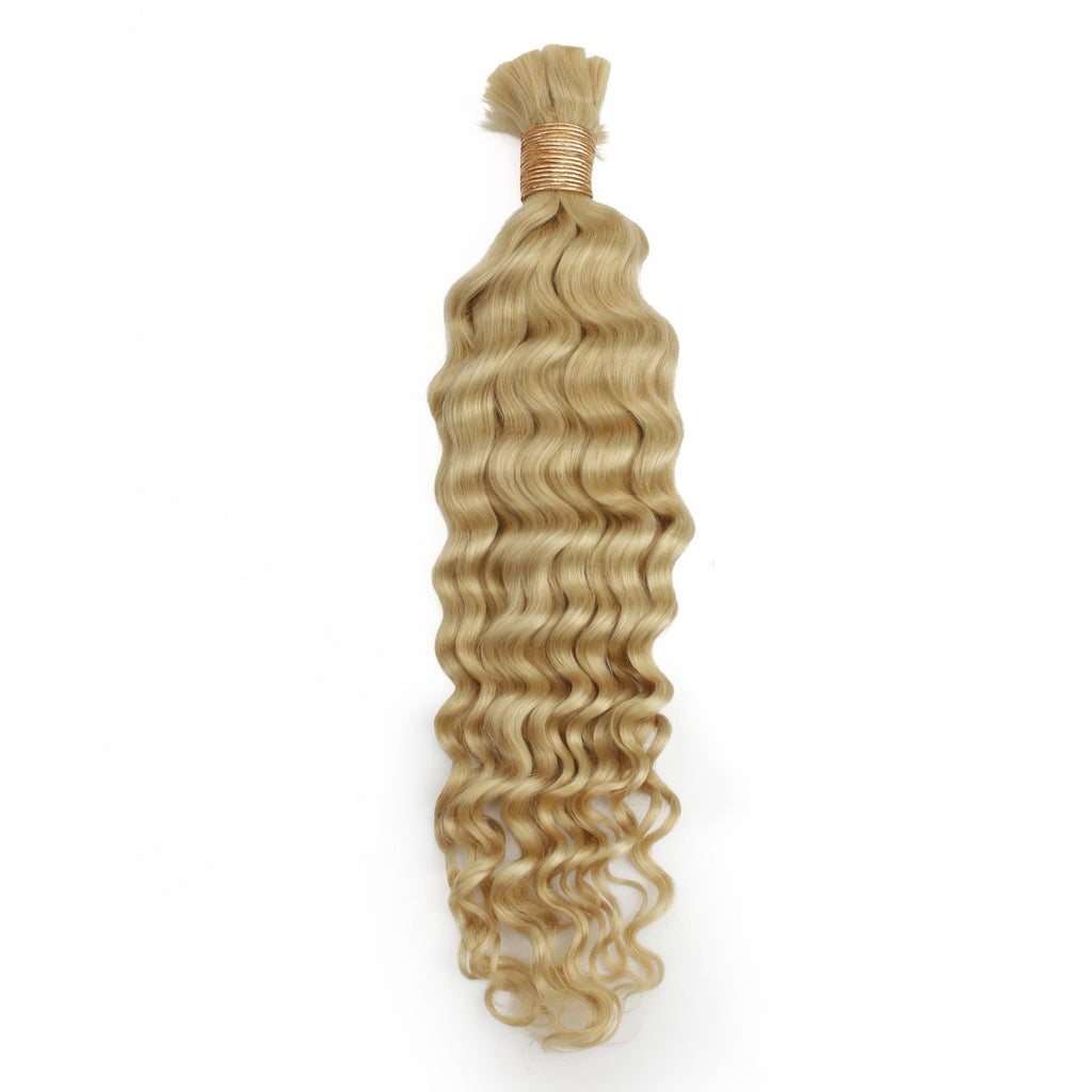 Blonde Deep Wave Bulk 100% Human Braiding Hair