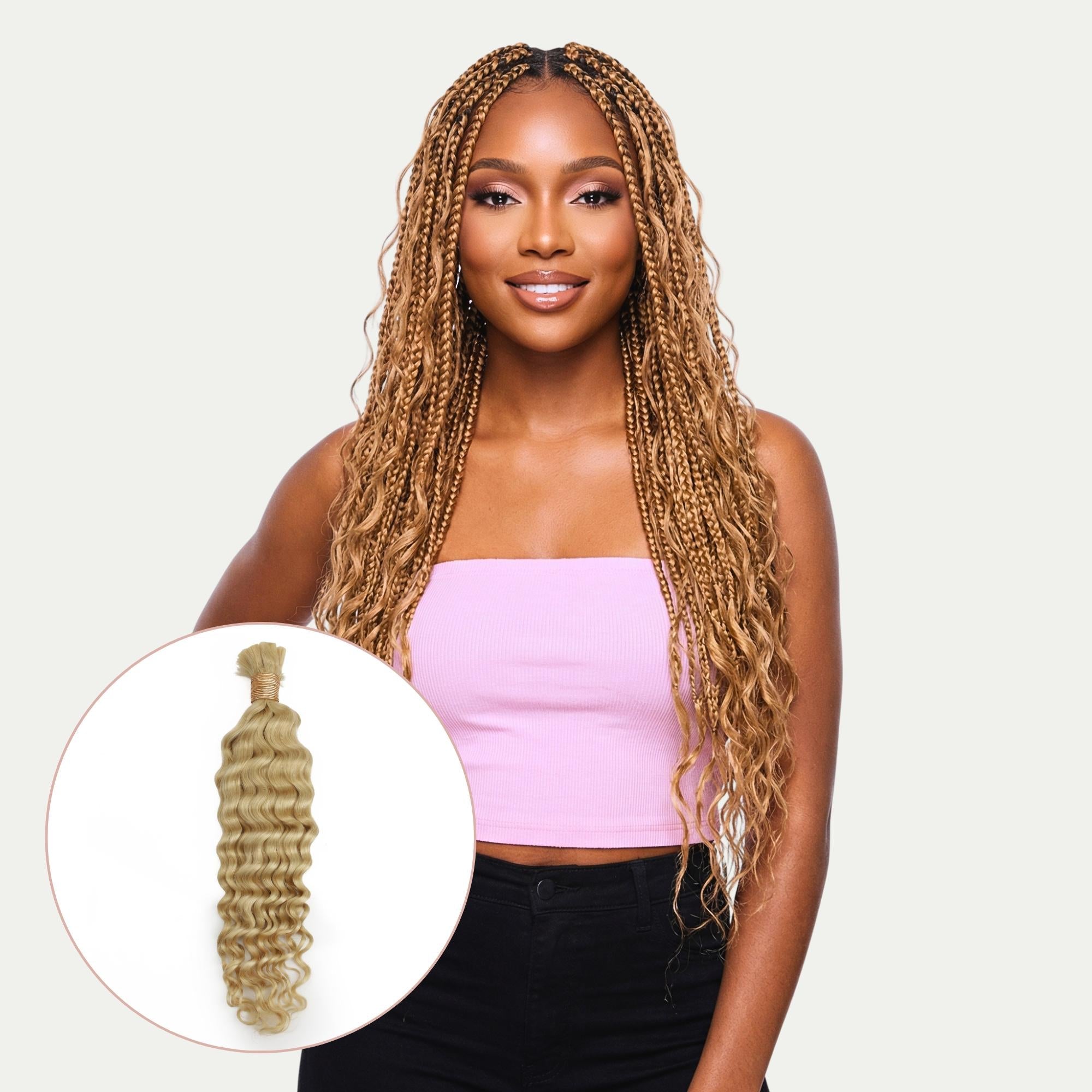 Blonde Deep Wave Bulk 100% Human Braiding Hair