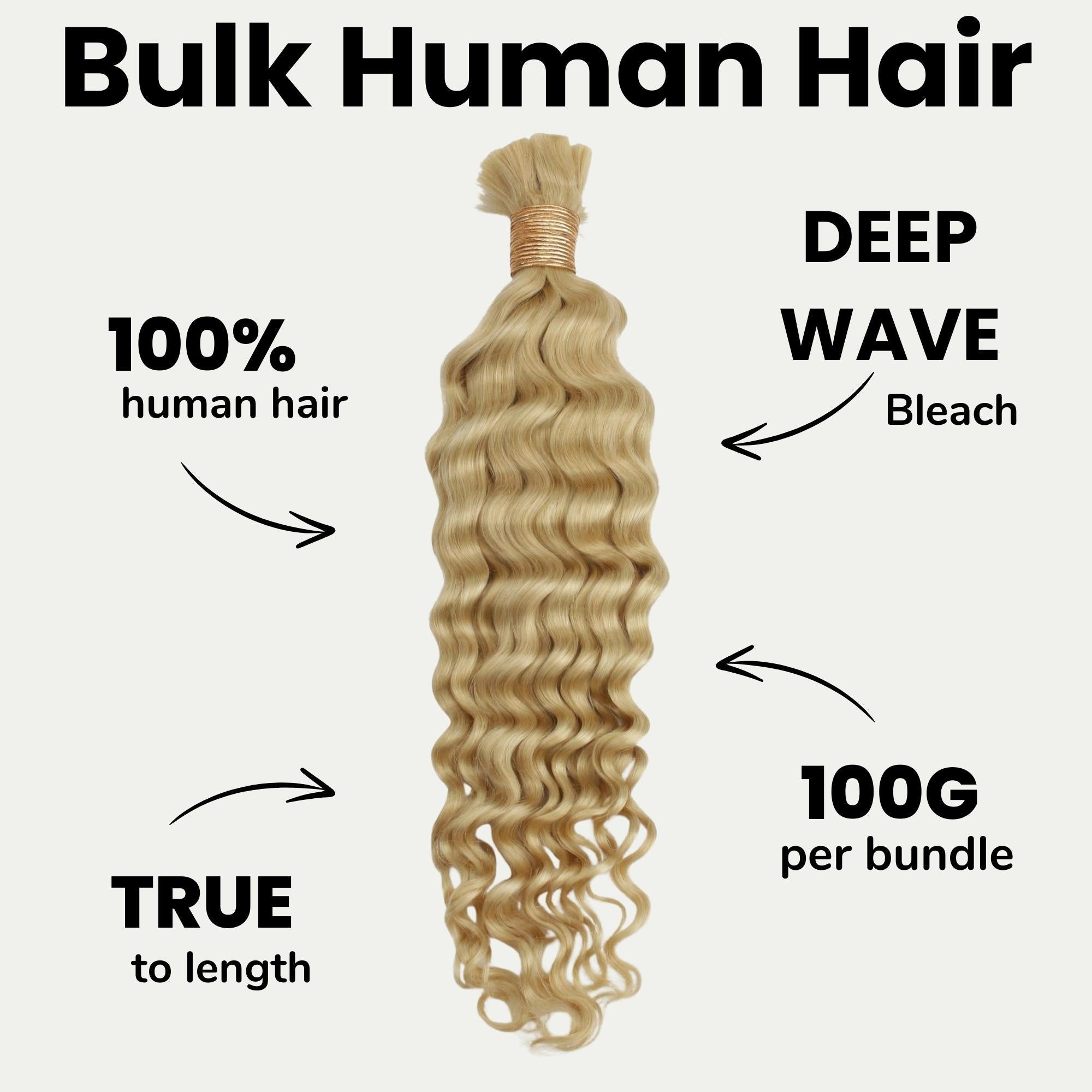 Blonde Deep Wave Bulk 100% Human Braiding Hair