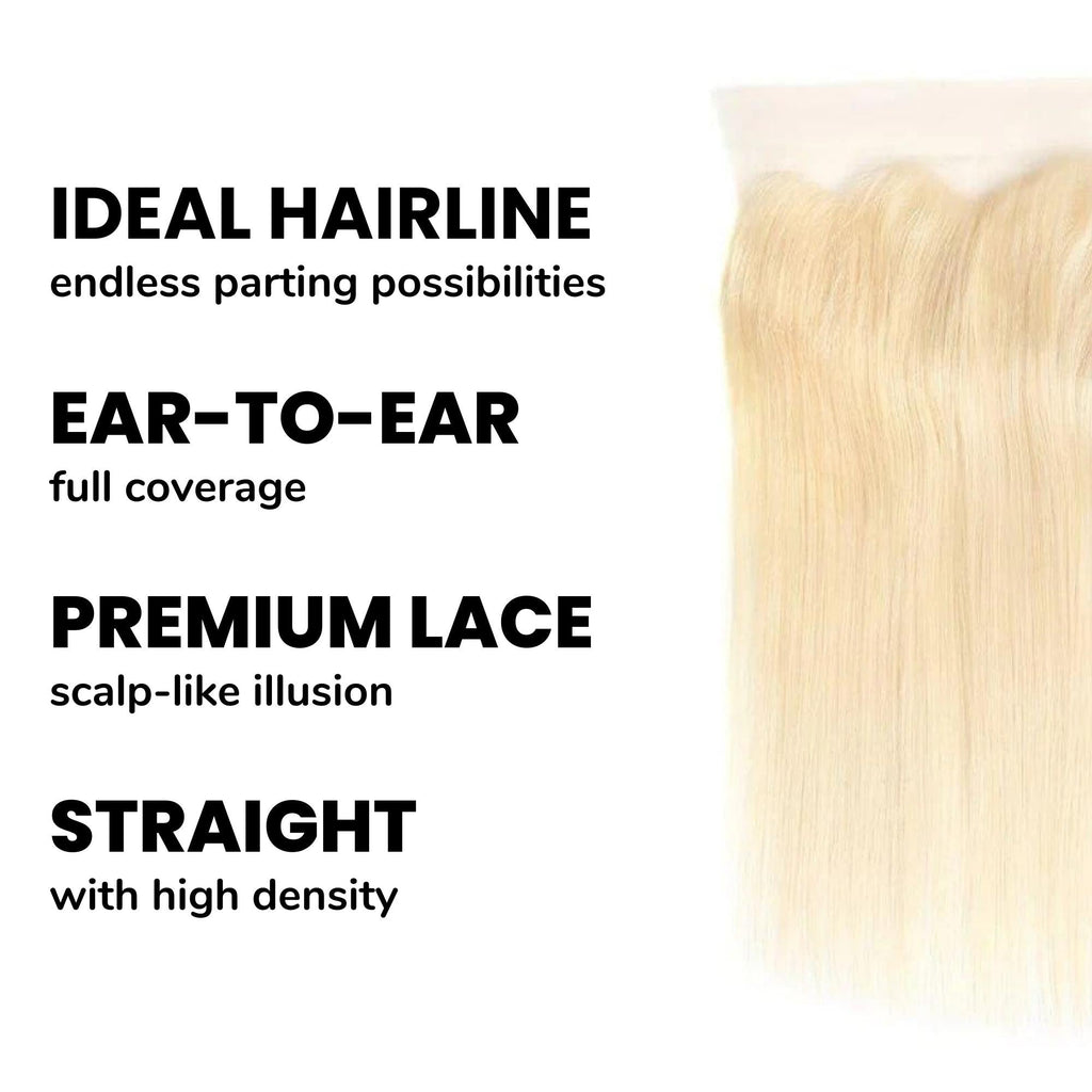 Blonde Straight 13x4 Transparent Lace Human Hair Frontal