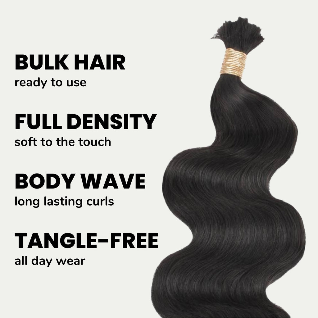 Body Wave  Bulk 100% Human Braiding Hair