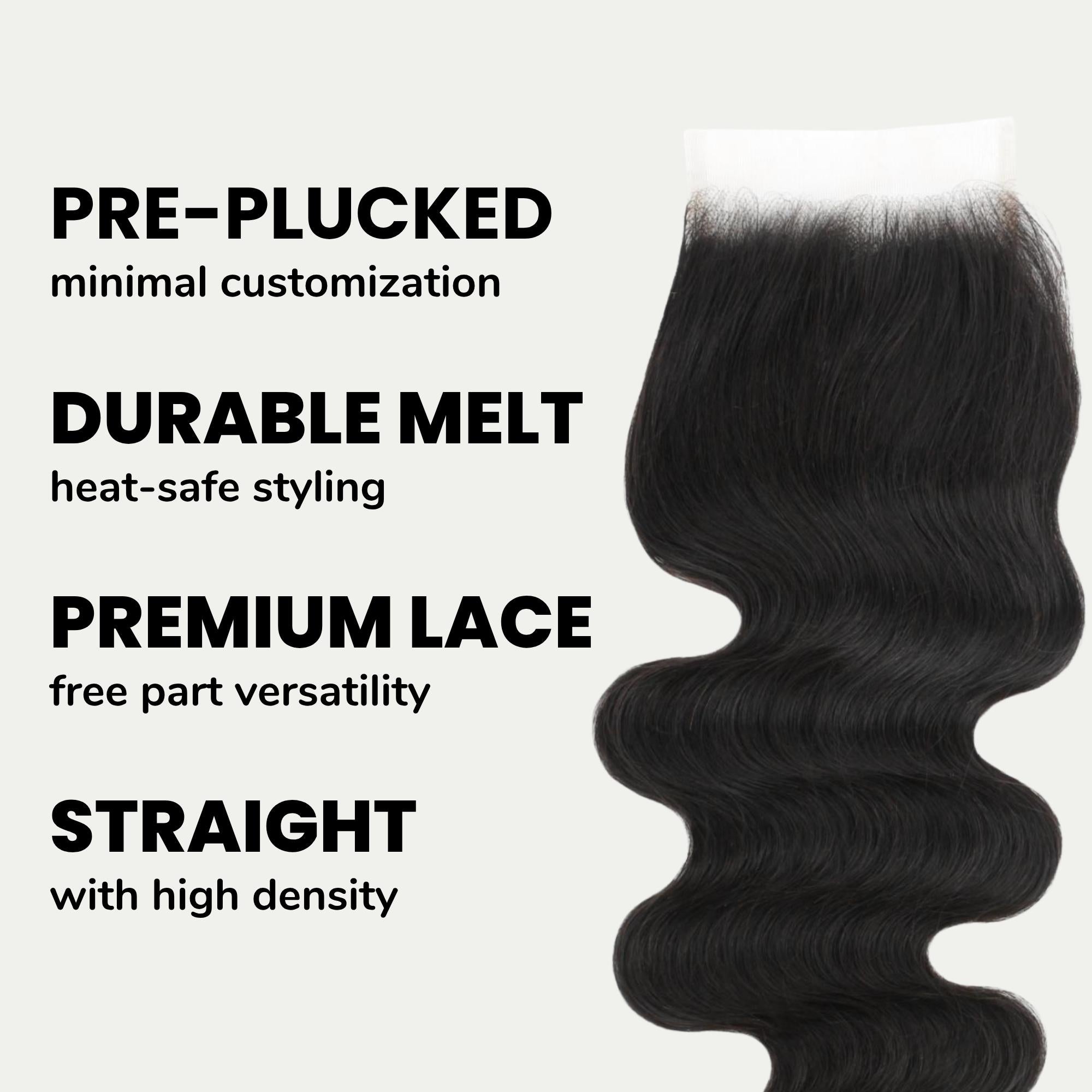 Brazilian Body Wave 4x4 Transparent Lace Human Hair Closure