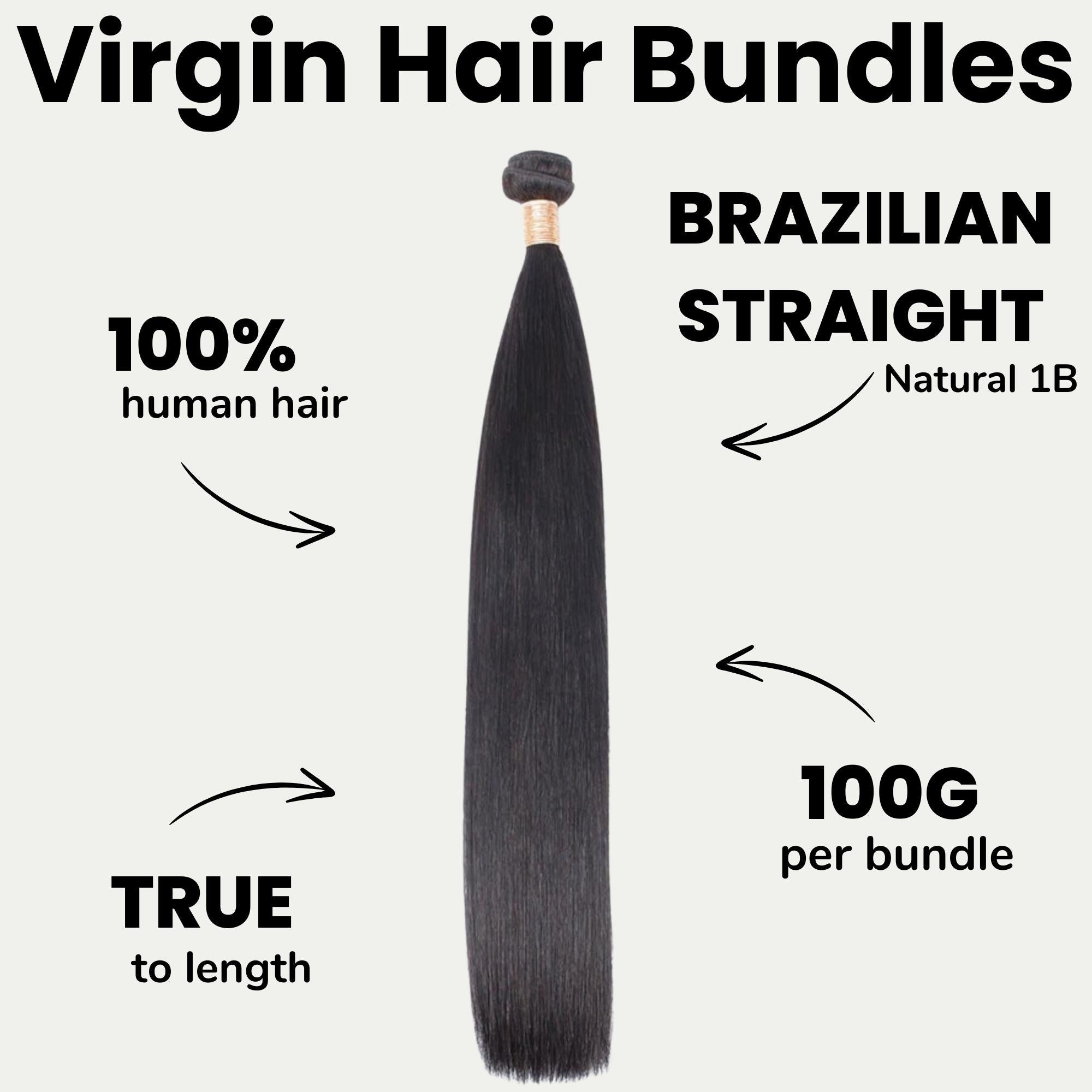 Brazilian Straight 100% Human Hair Bundles