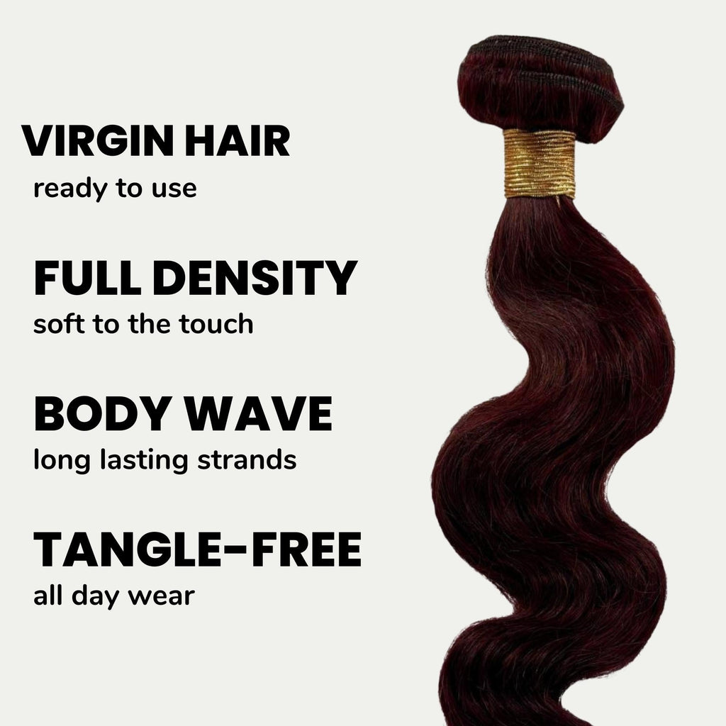 Burgundy Body Wave 100% Human Hair Bundles