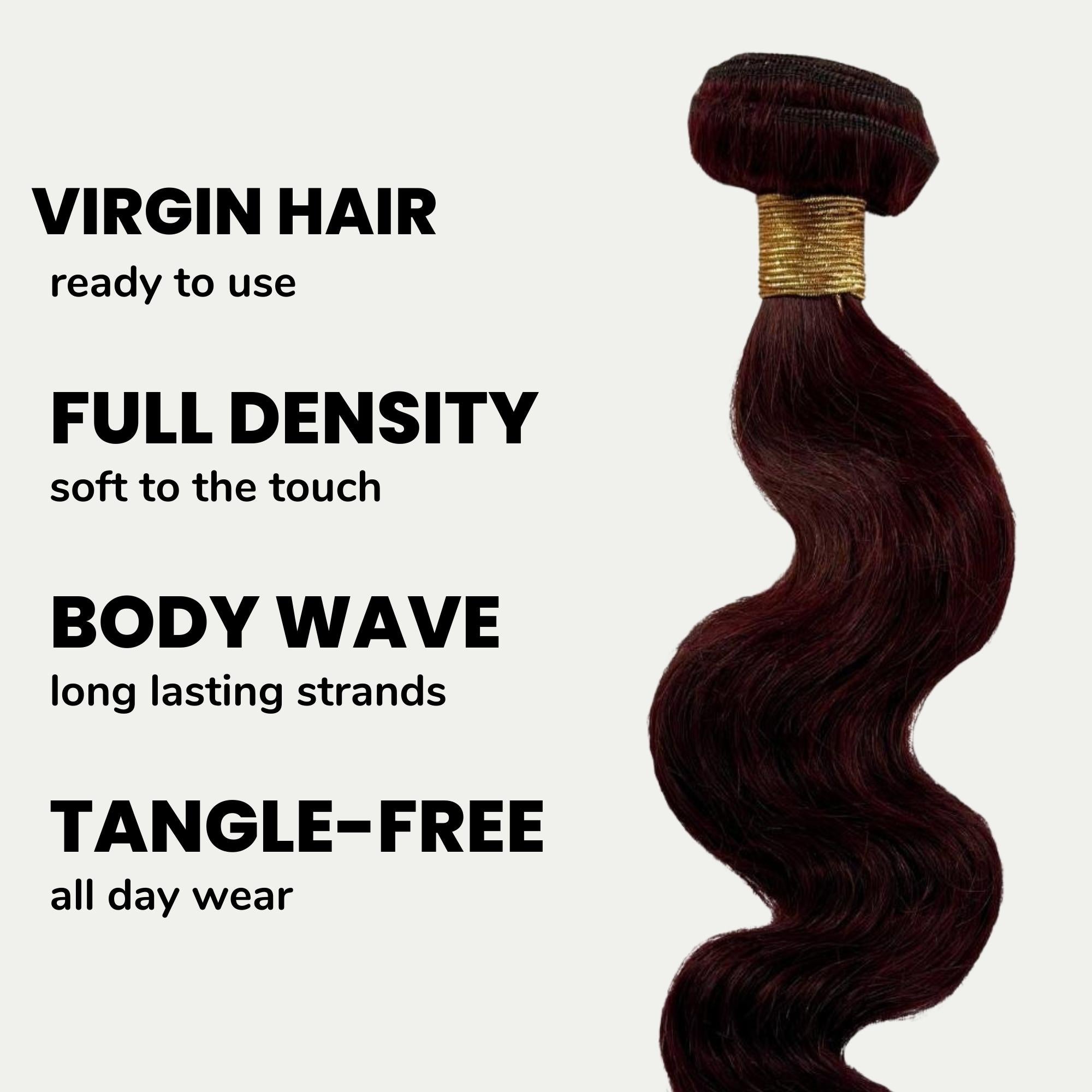 Burgundy Body Wave 100% Human Hair Bundles