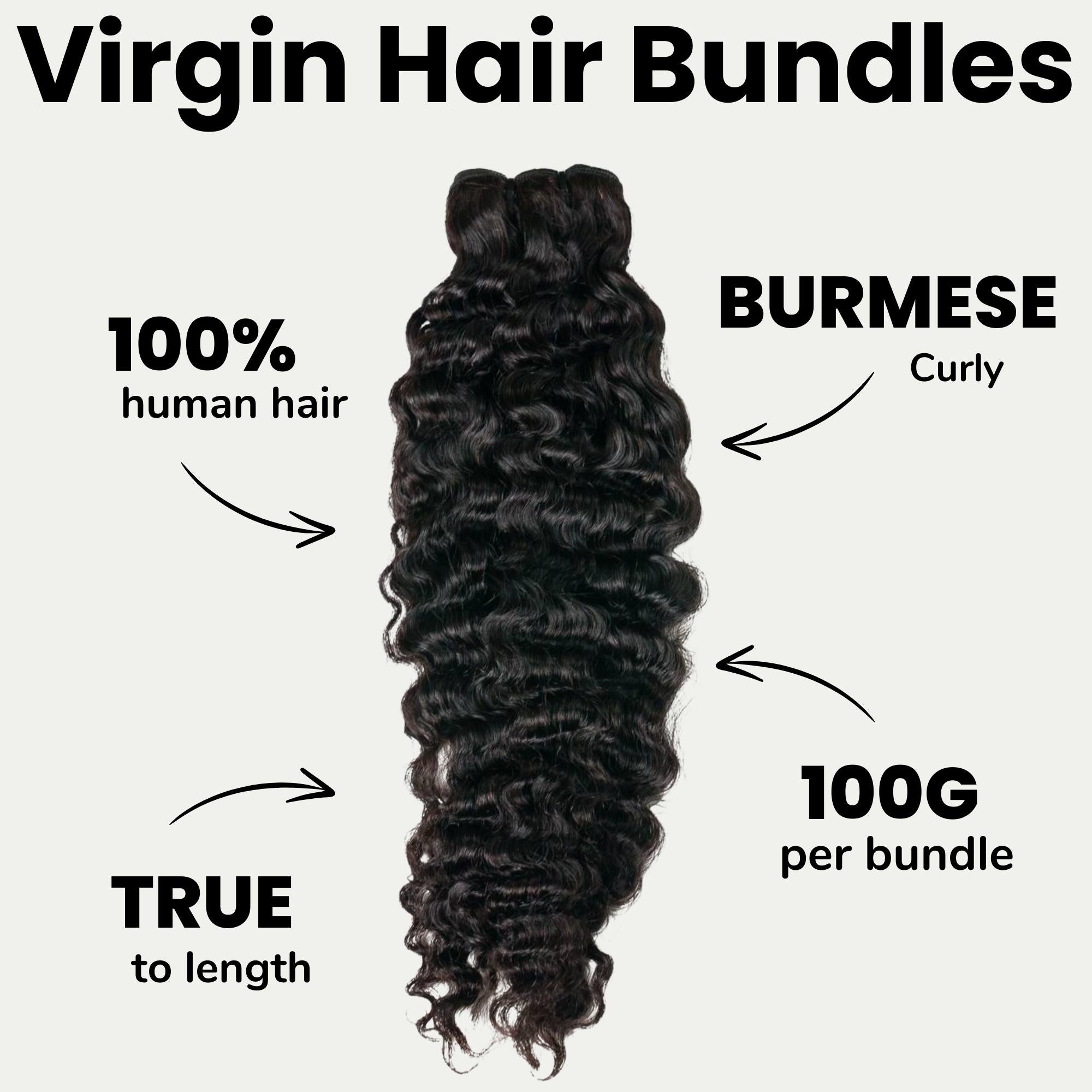 Burmese Curly 100% Human Hair Bundles