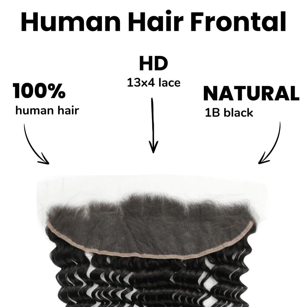 Deep Wave 13x4 HD Lace Human Hair Frontal