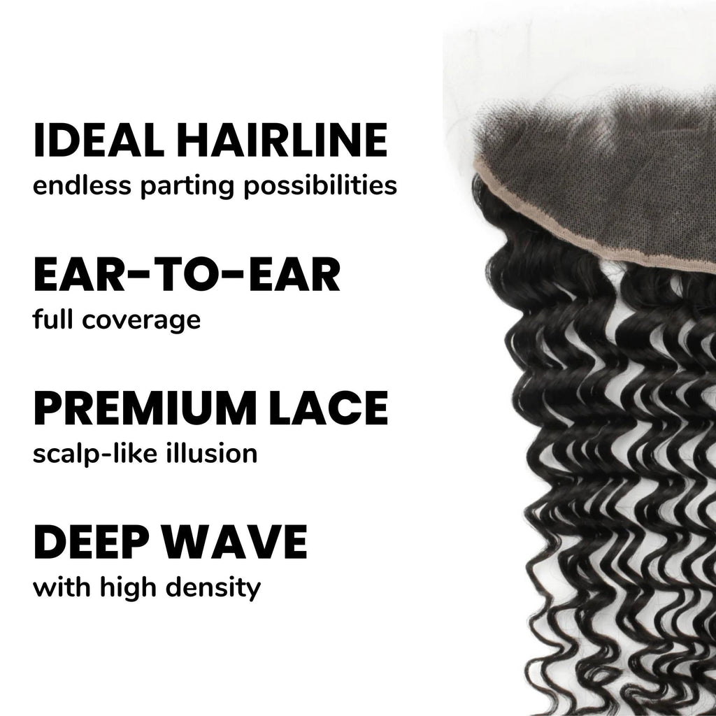Deep Wave 13x4 HD Lace Human Hair Frontal