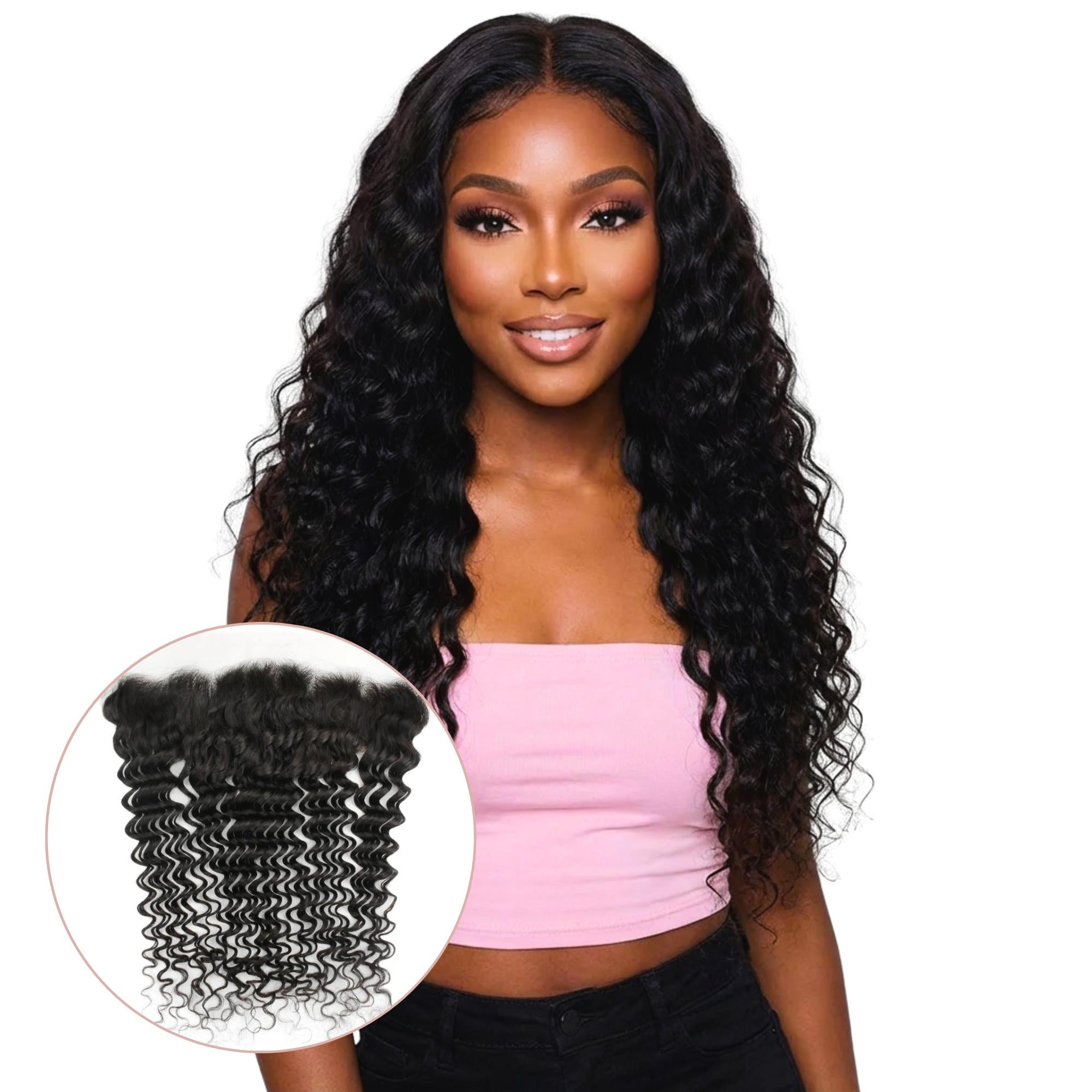 Deep Wave 13x4 HD Lace Human Hair Frontal