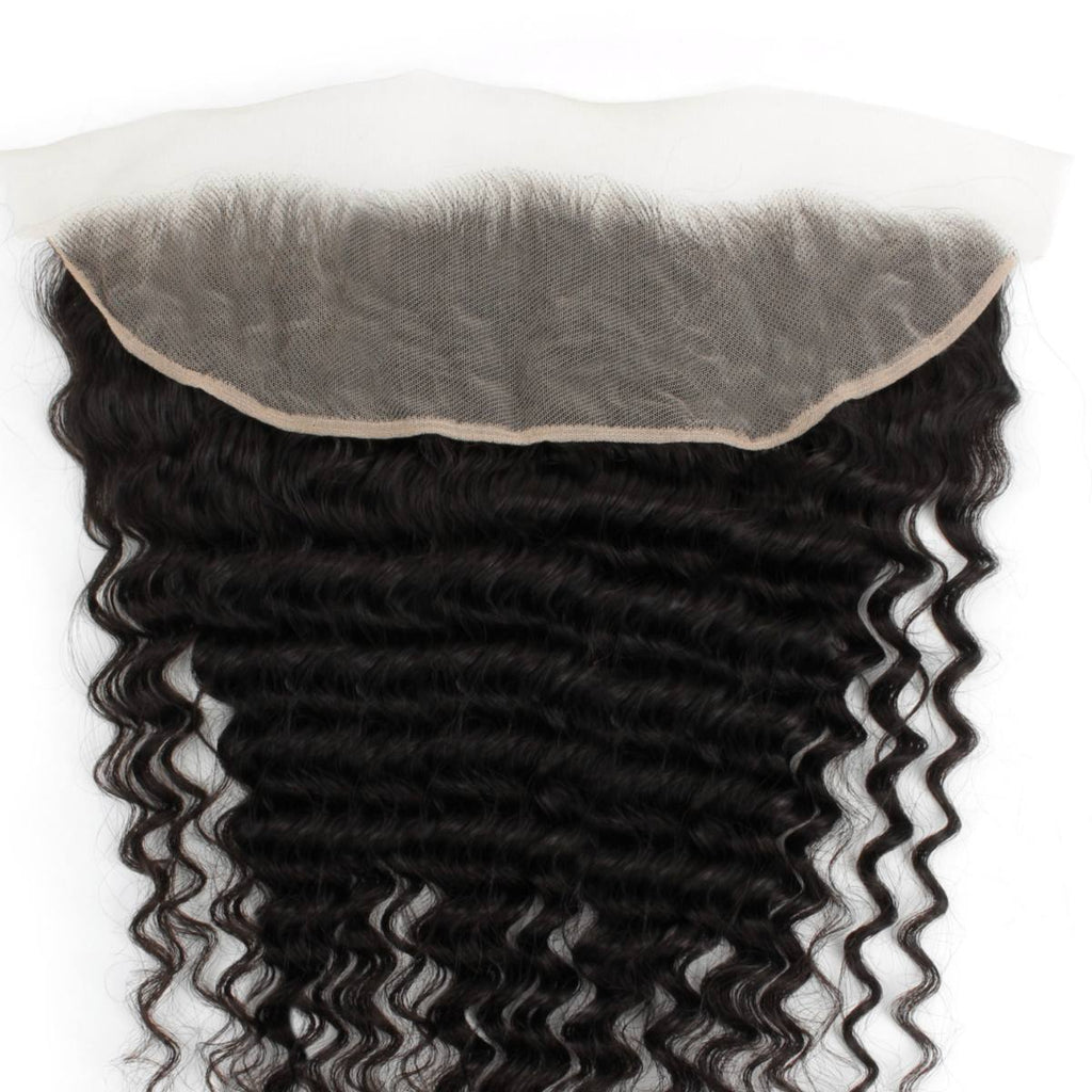 Deep Wave 13x4 Transparent Lace Human Hair Frontal
