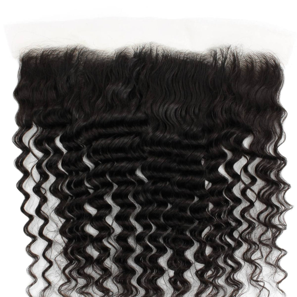 Deep Wave 13x4 Transparent Lace Human Hair Frontal