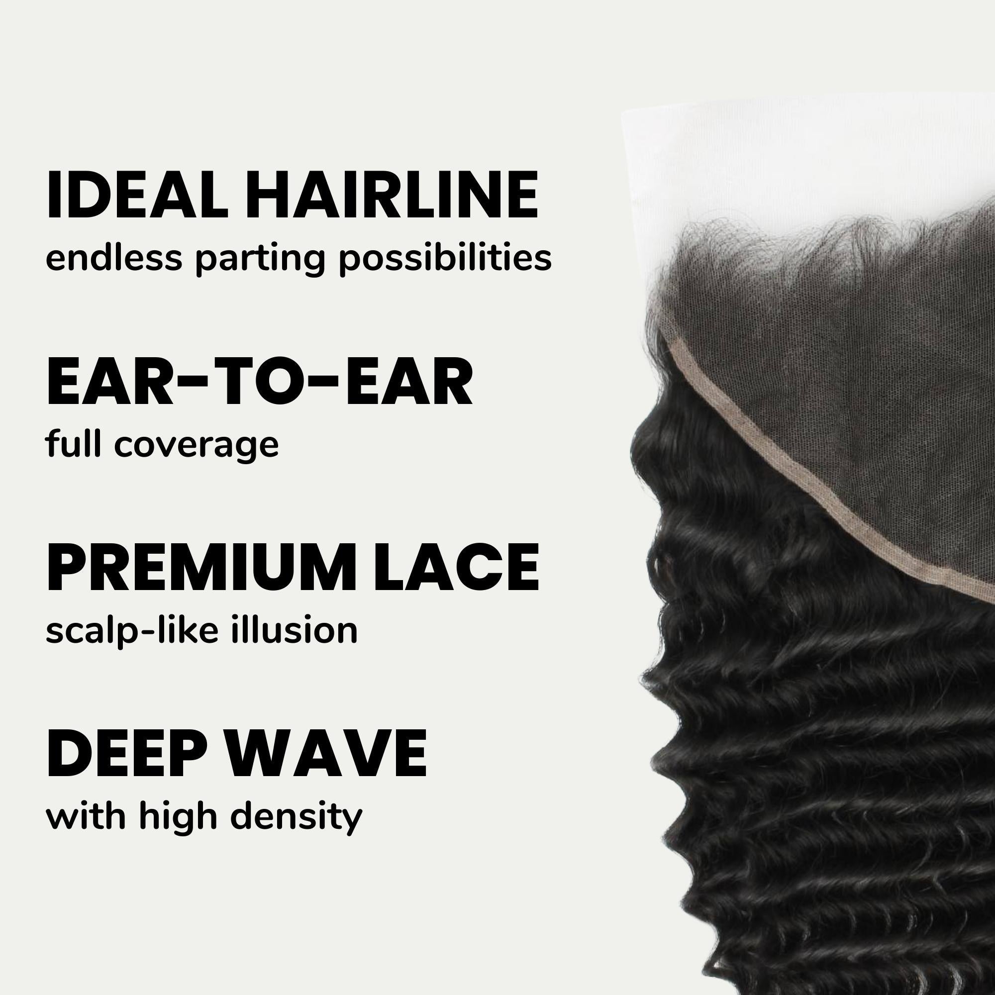 Deep Wave 13x6 HD Lace Human Hair Frontal