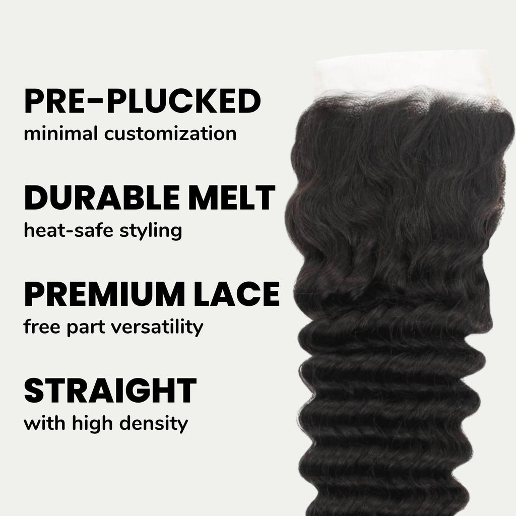 Deep Wave 4x4 HD Lace Human Hair Closure