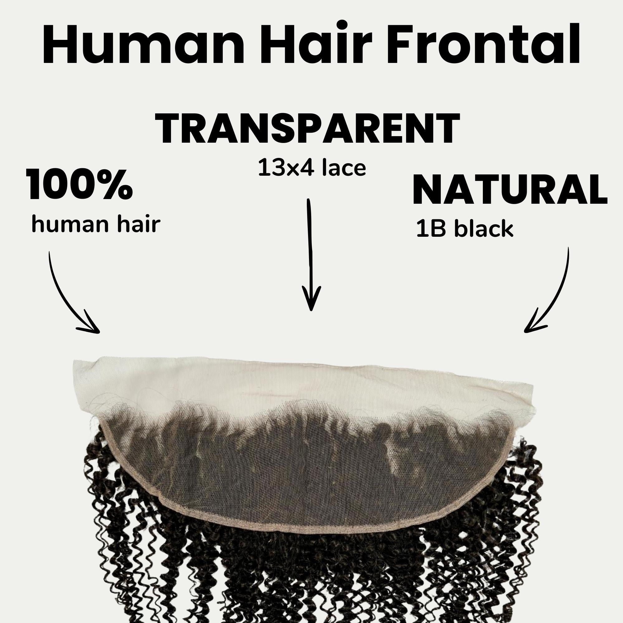 Jerry Curl 13x4 Transparent Lace Human Hair Frontal