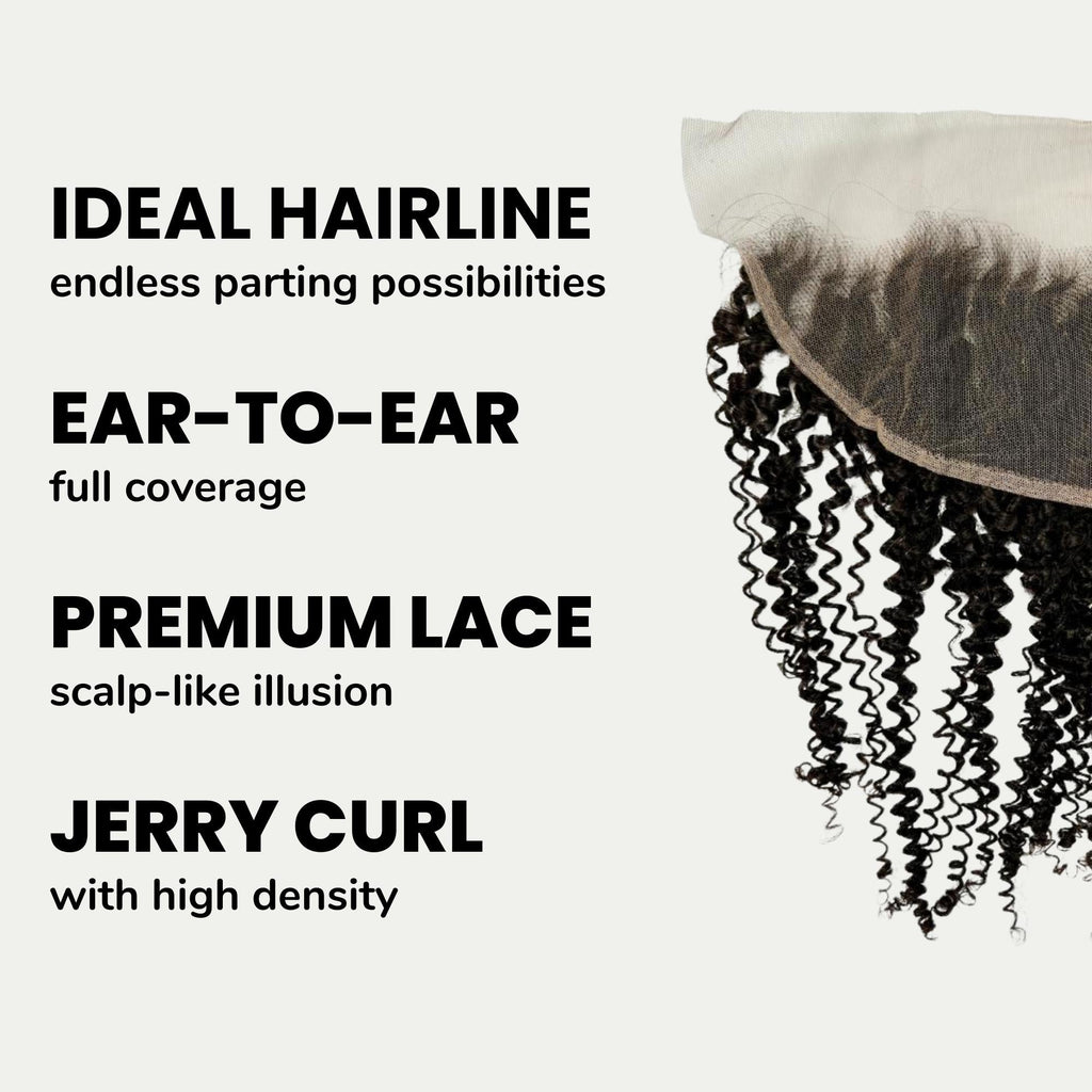 Jerry Curl 13x4 Transparent Lace Human Hair Frontal