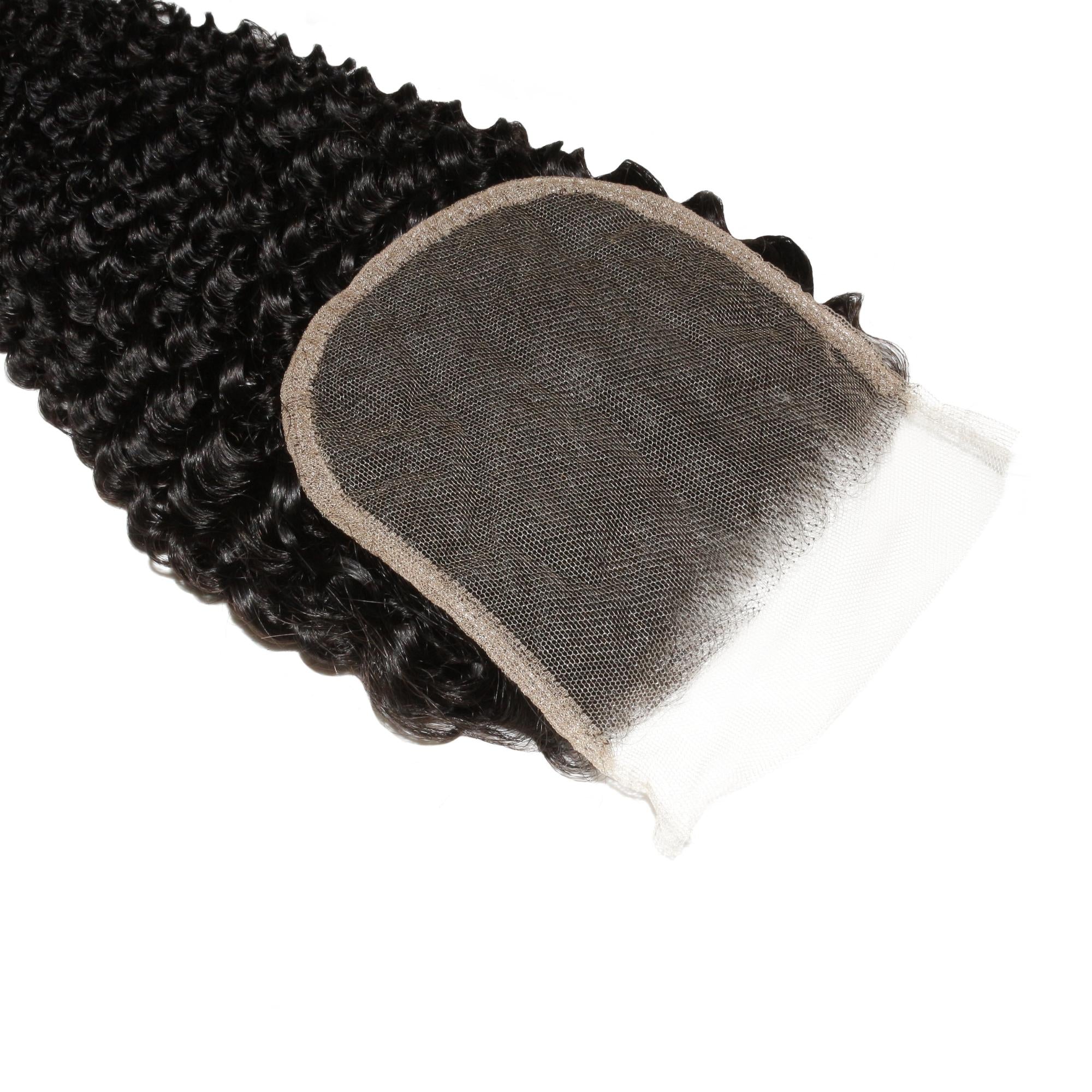 Jerry Curl 4x4 Transparent Lace Human Hair Closure