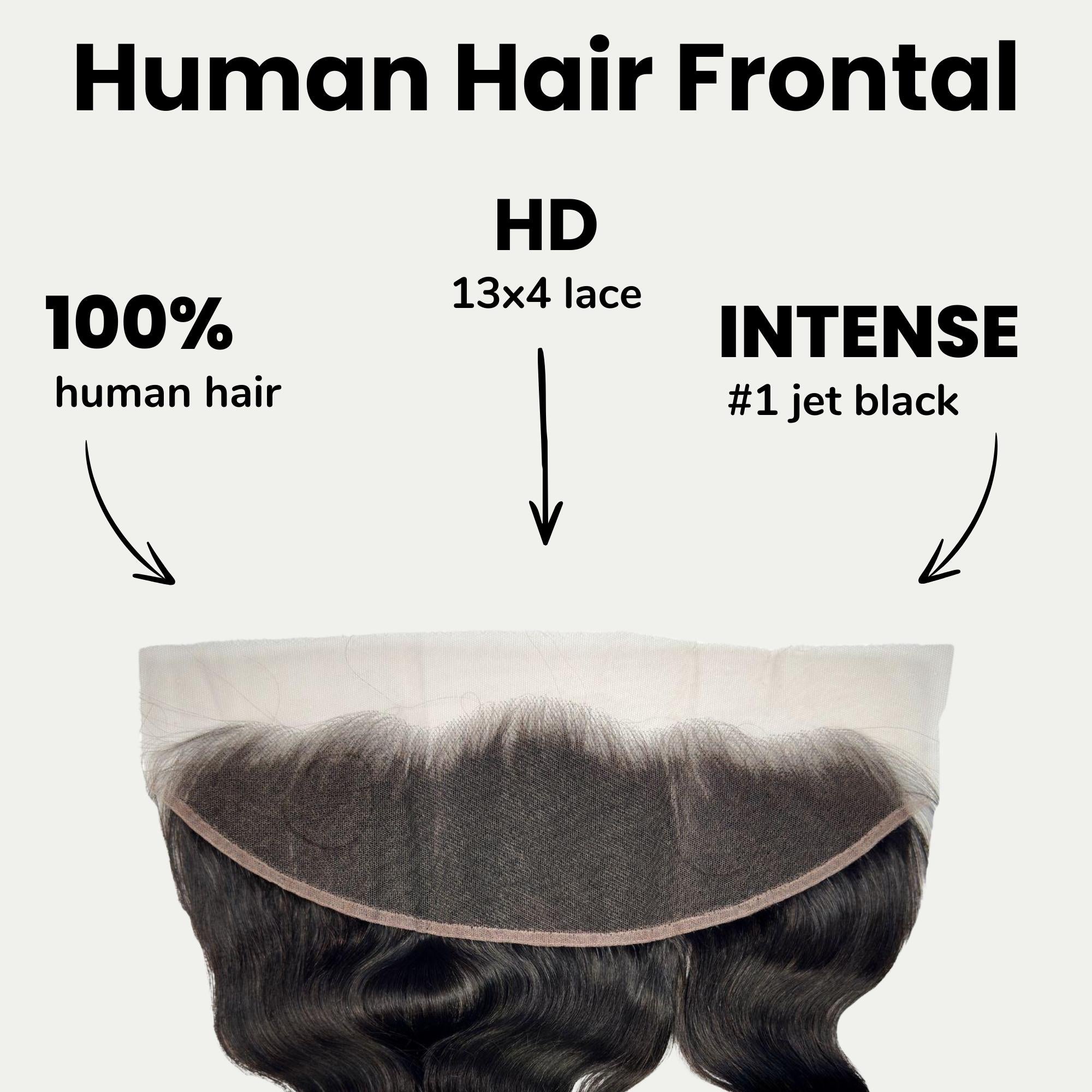 Jet Black Body Wave 13x4 HD Lace Human Hair Frontal