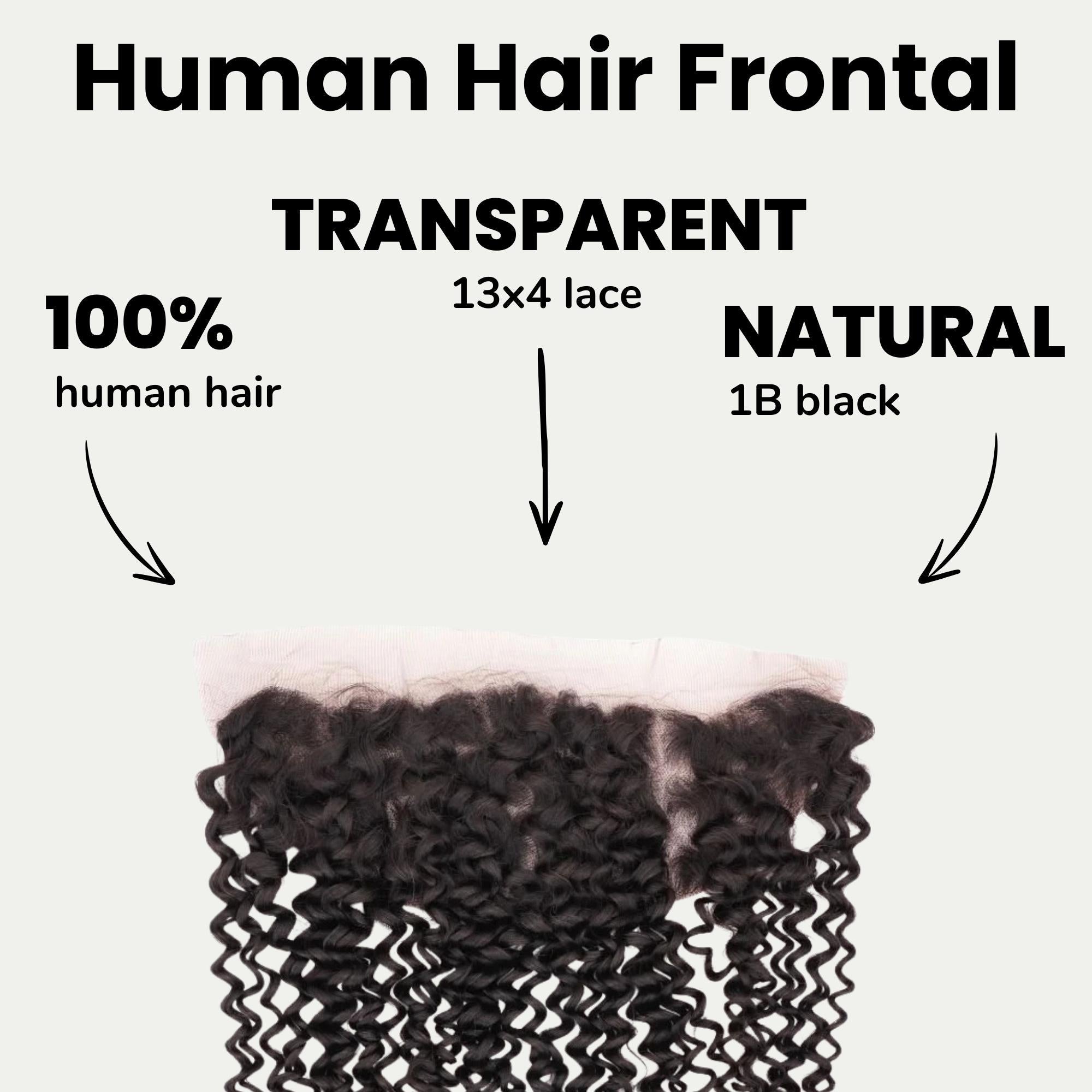 Kinky Curly 13x4 Transparent Lace Human Hair Frontal