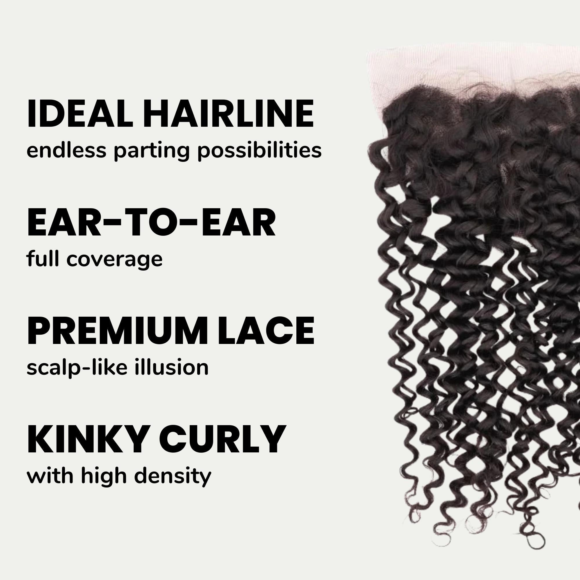 Kinky Curly 13x4 Transparent Lace Human Hair Frontal