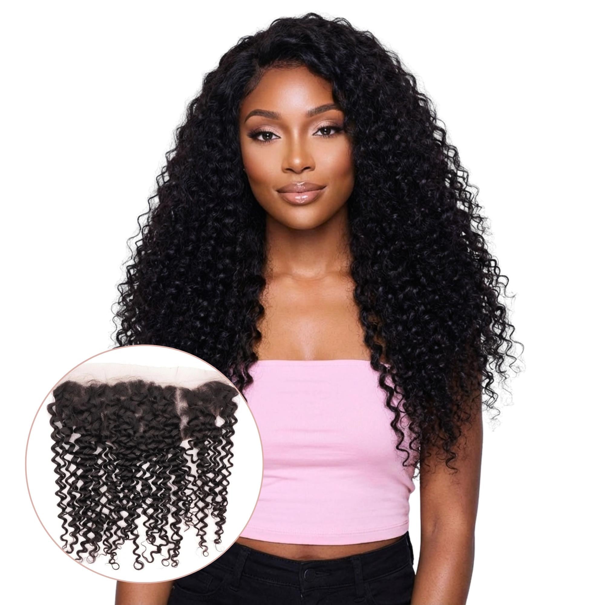 Kinky Curly 13x4 Transparent Lace Human Hair Frontal