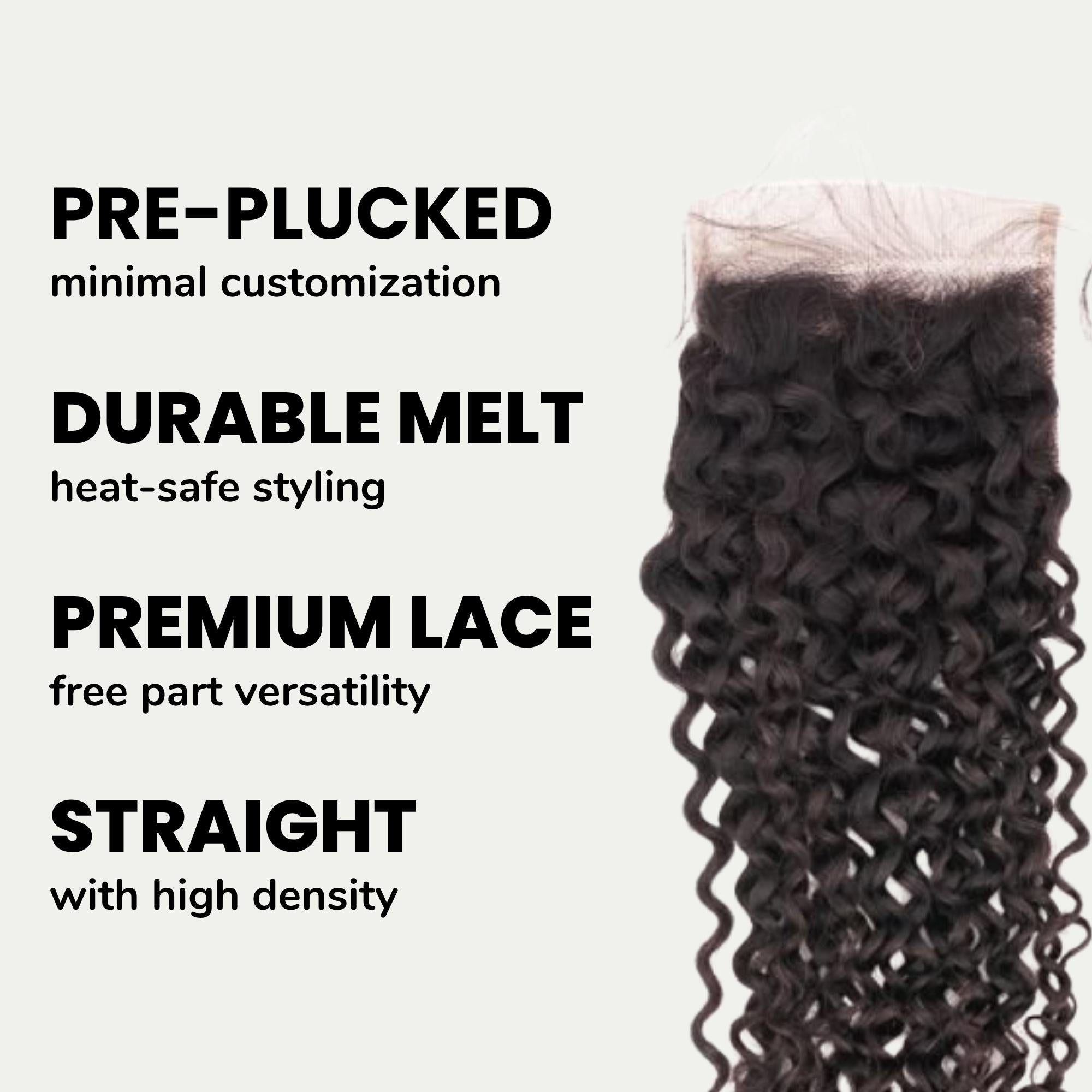 Kinky Curly 4x4 Transparent Lace Human Hair Closure