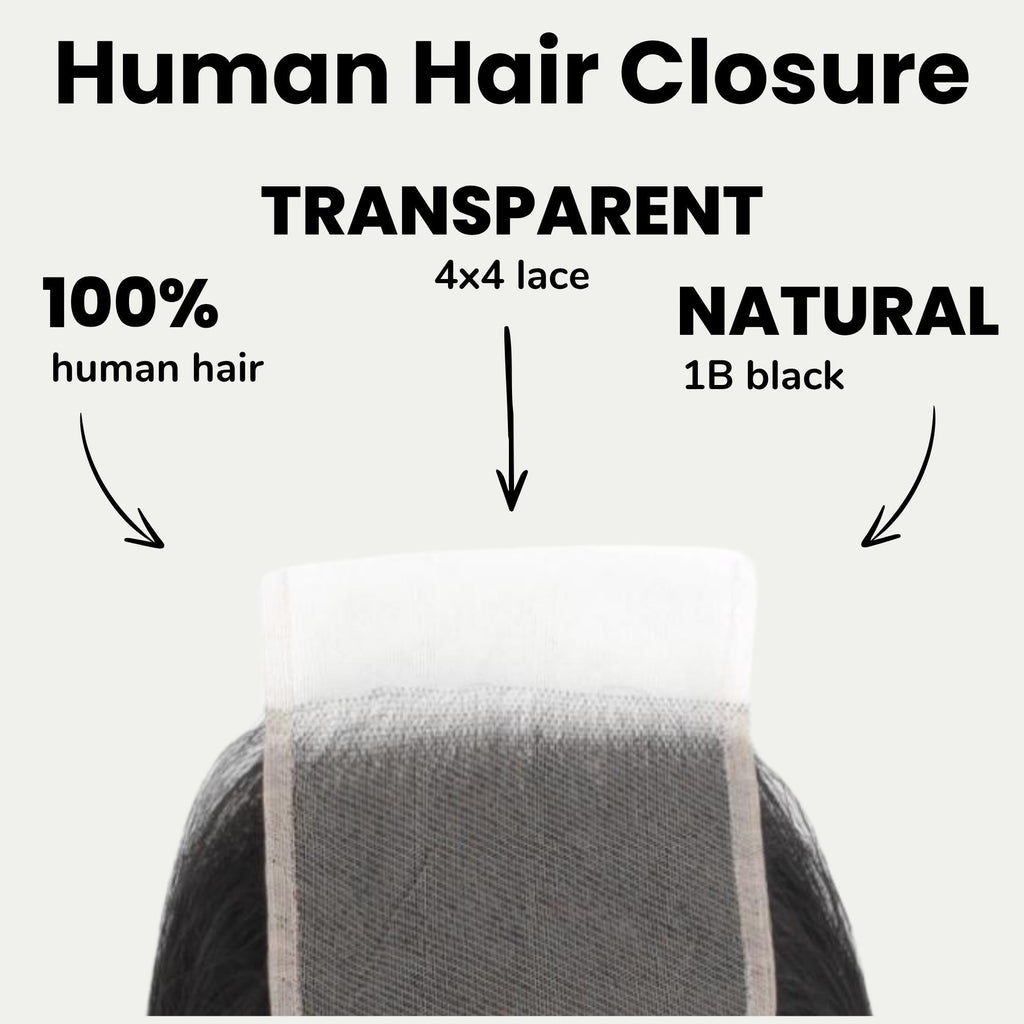 Kinky Curly 4x4 Transparent Lace Human Hair Closure