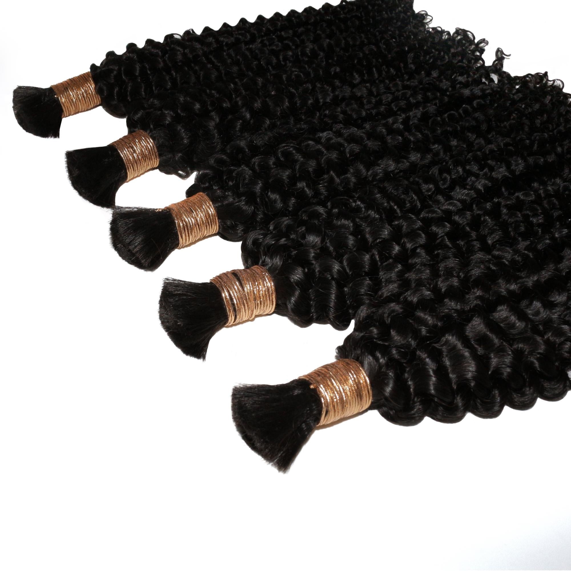 Kinky Curly Bulk 100% Human Braiding Hair