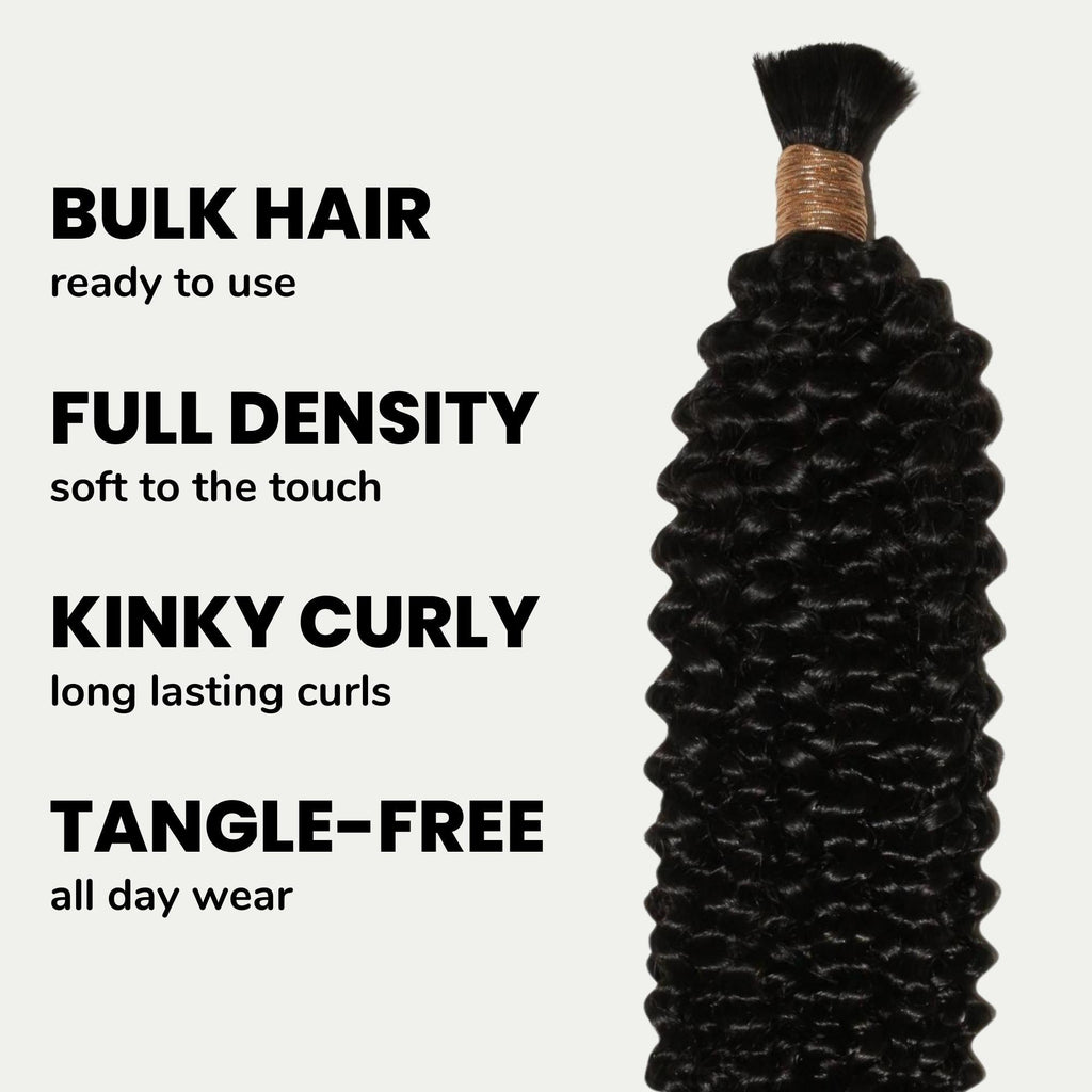 Kinky Curly Bulk 100% Human Braiding Hair