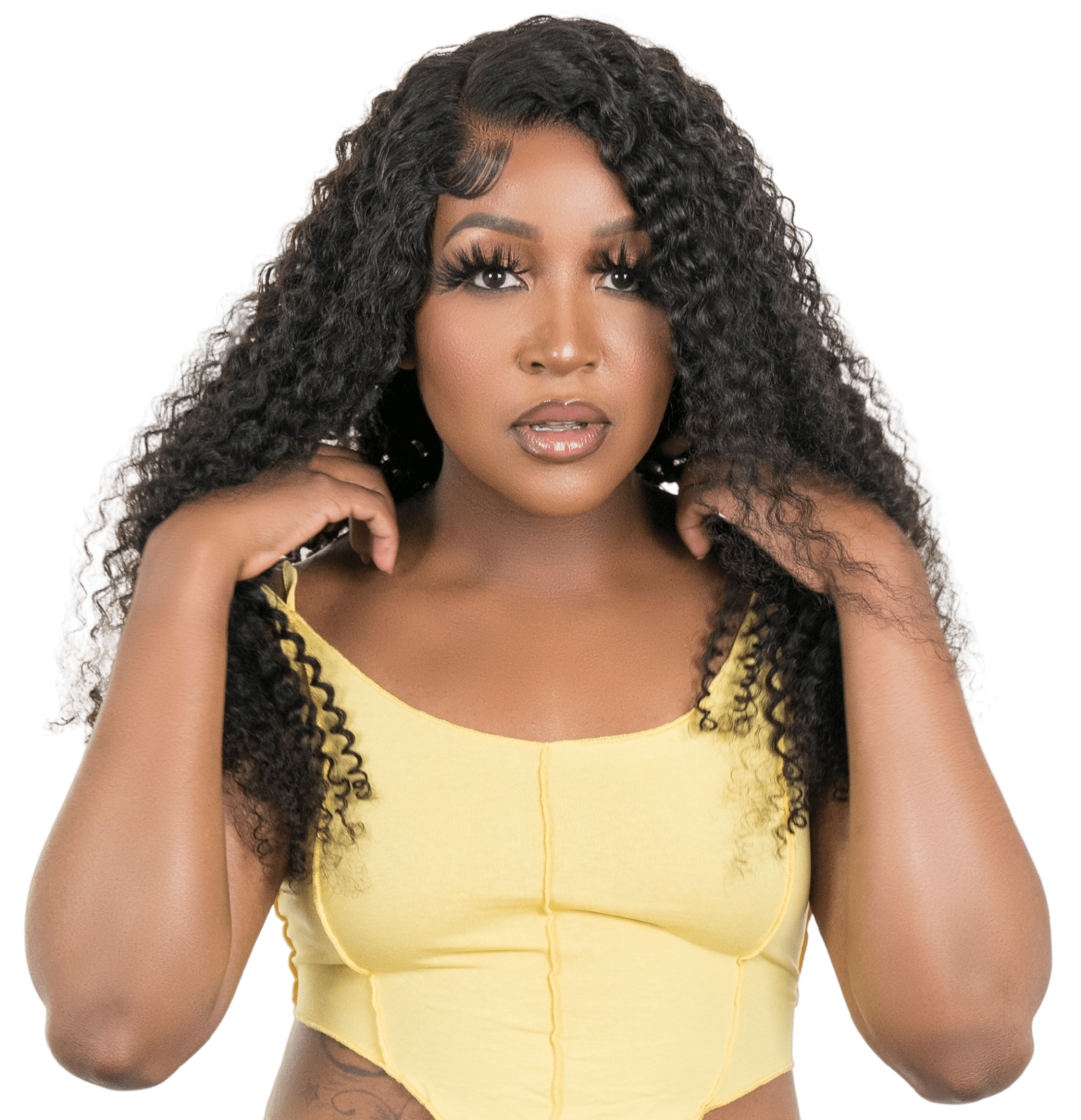 Kinky Curly 4x4 Transparent Lace 100% Human Hair Closure Wig
