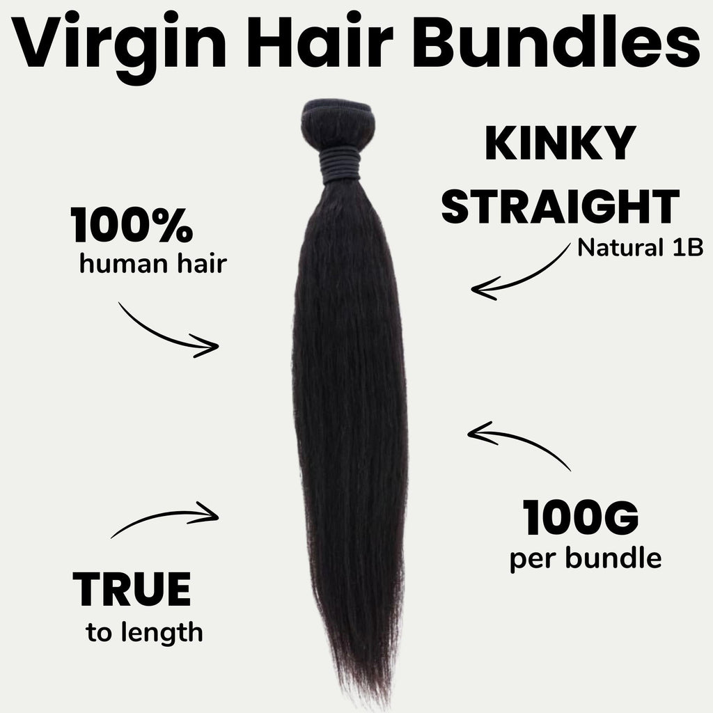 Kinky Straight 100% Human Hair Bundles
