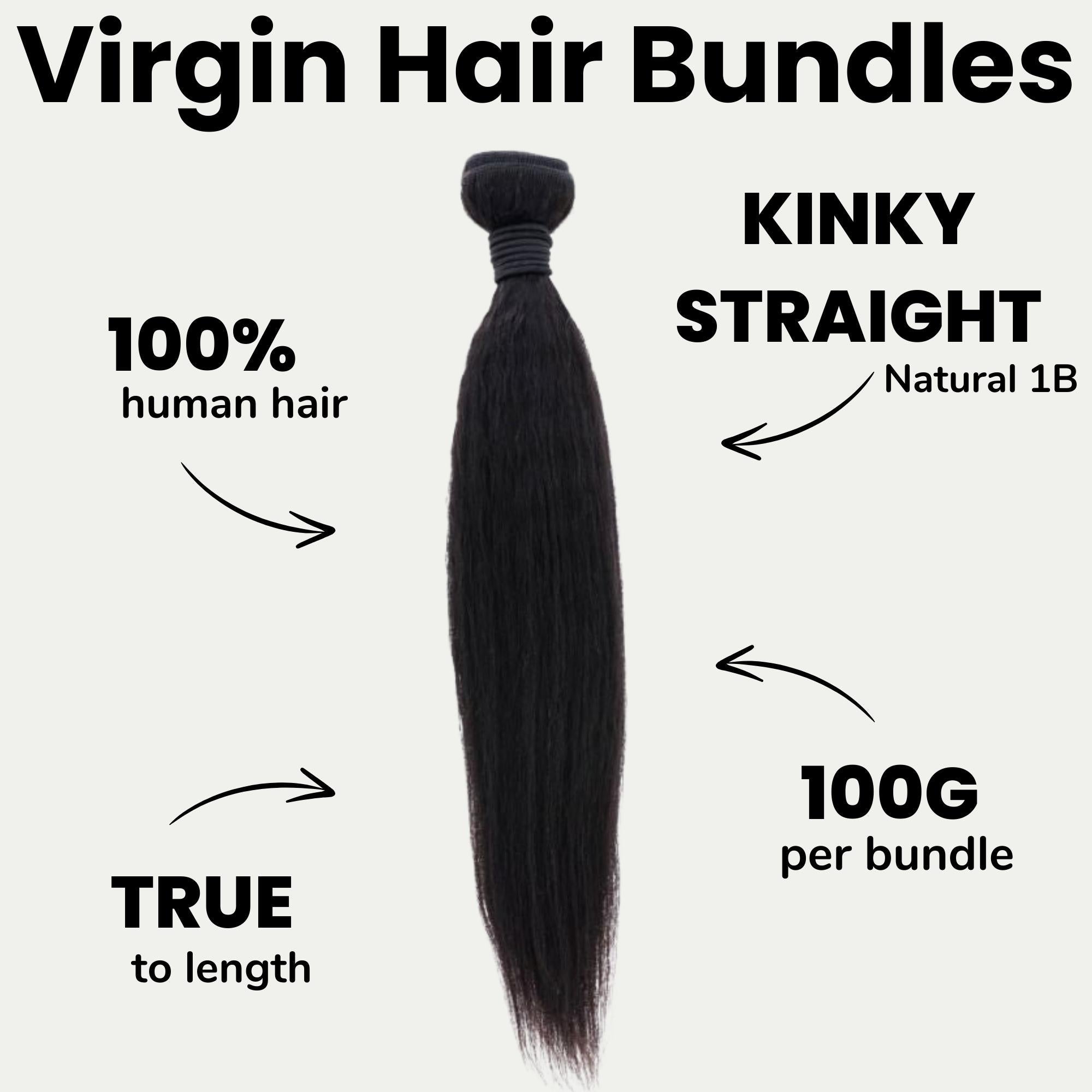 Kinky Straight 100% Human Hair Bundles