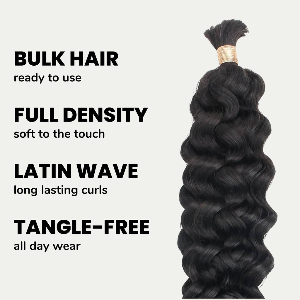 Latin Wave Bulk 100% Human Braiding Hair