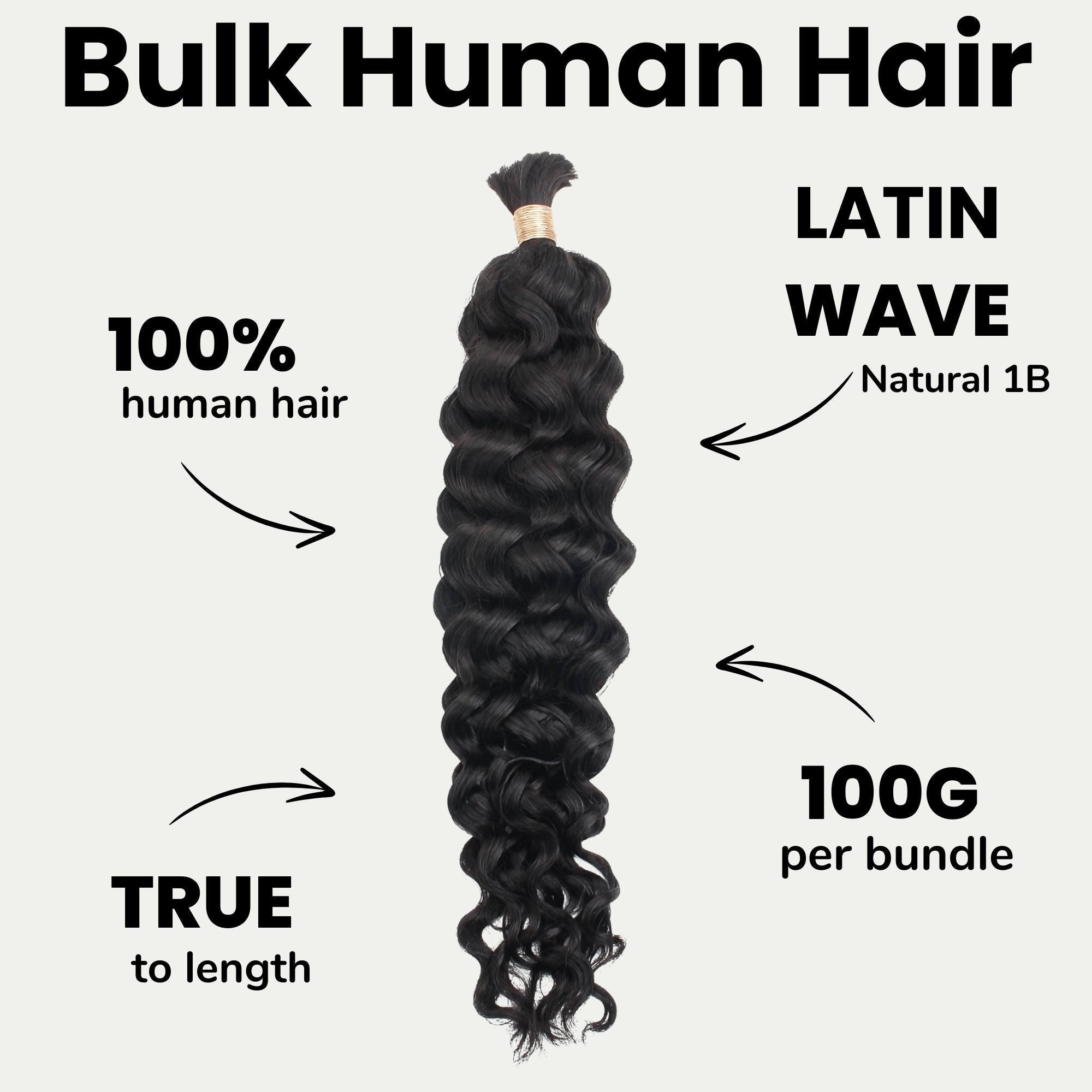 Latin Wave Bulk 100% Human Braiding Hair