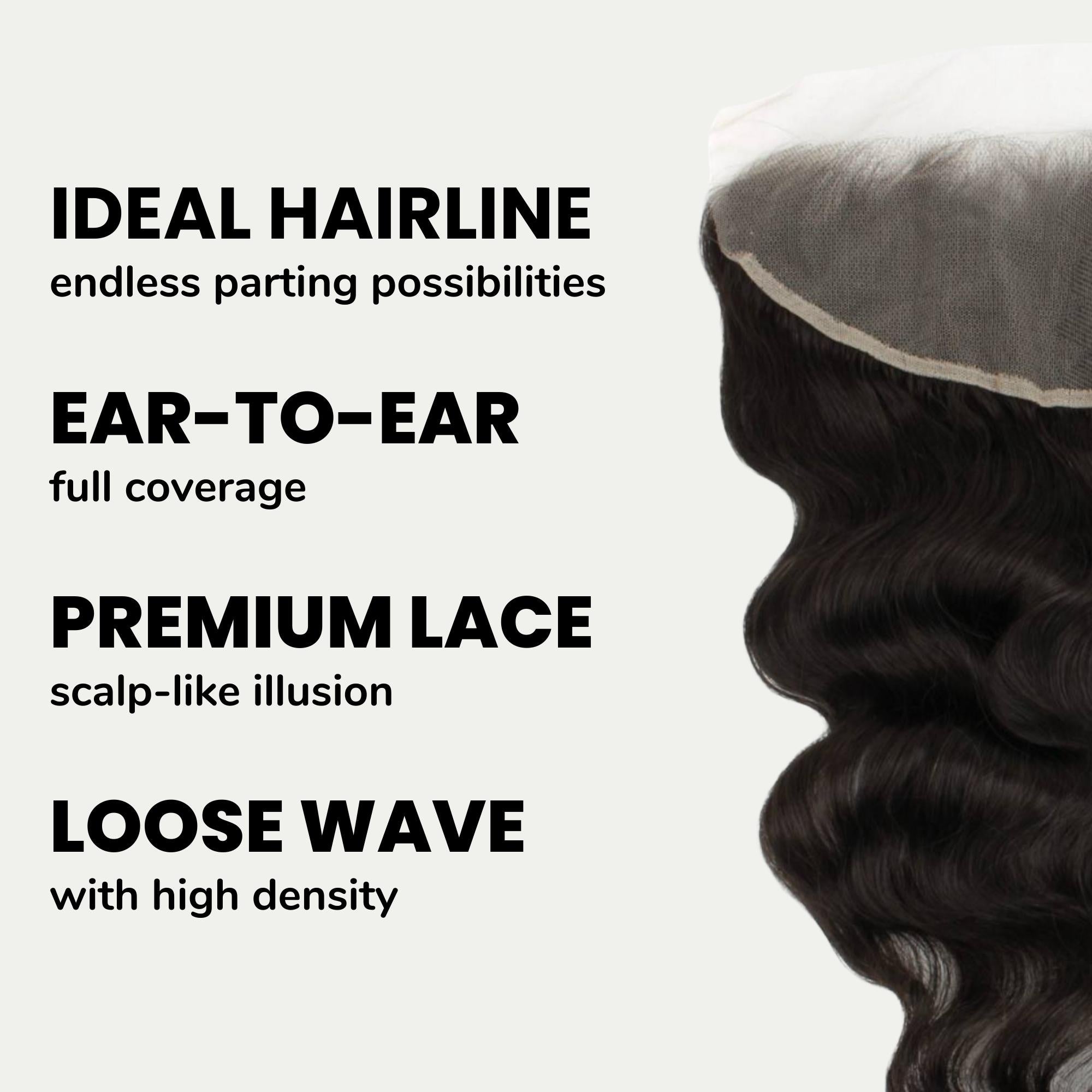 Loose Wave 13x4 Transparent Lace Human Hair Frontal