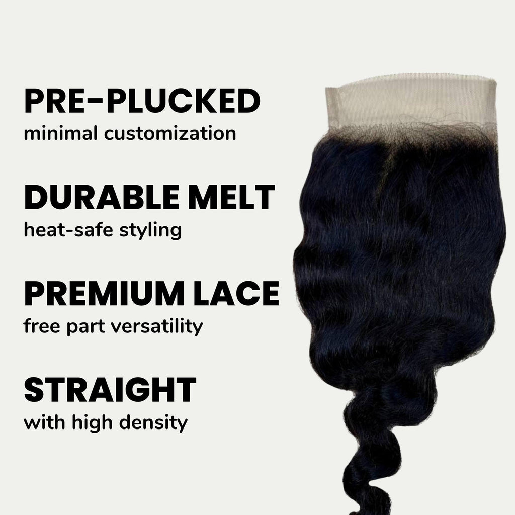 Loose Wave 4x4 Transparent Lace Human Hair Closure