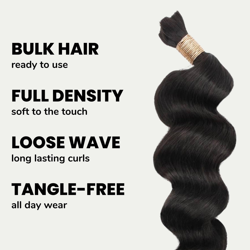 Loose Wave Bulk 100% Human Braiding Hair