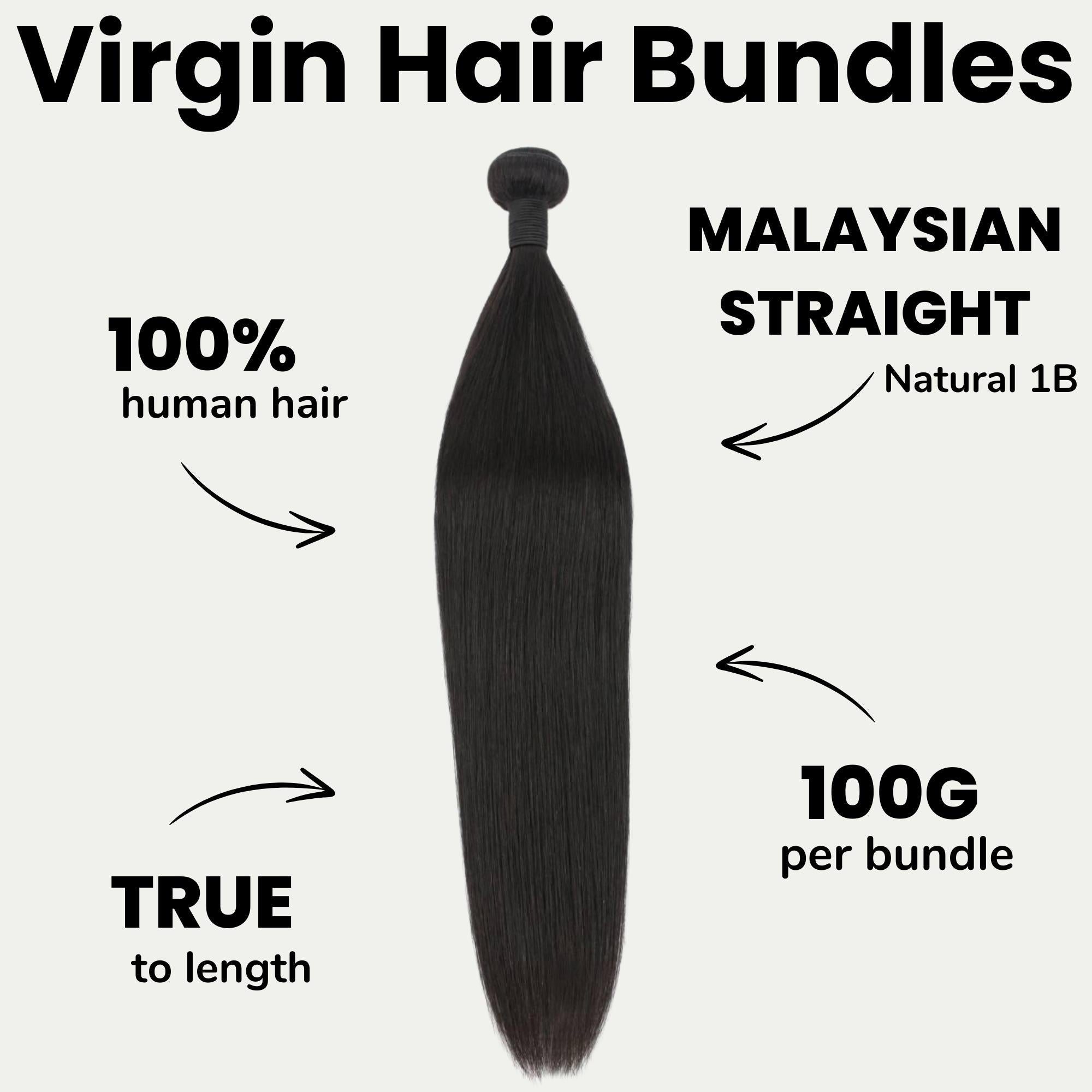 Malaysian Straight 100% Human Hair Bundles