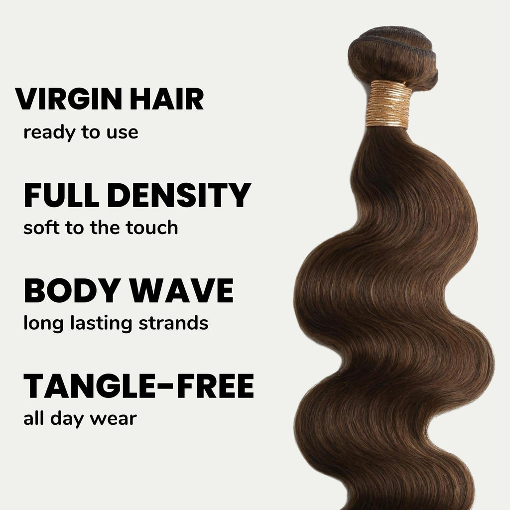 Medium Brown Body Wave 100% Human Hair Bundles